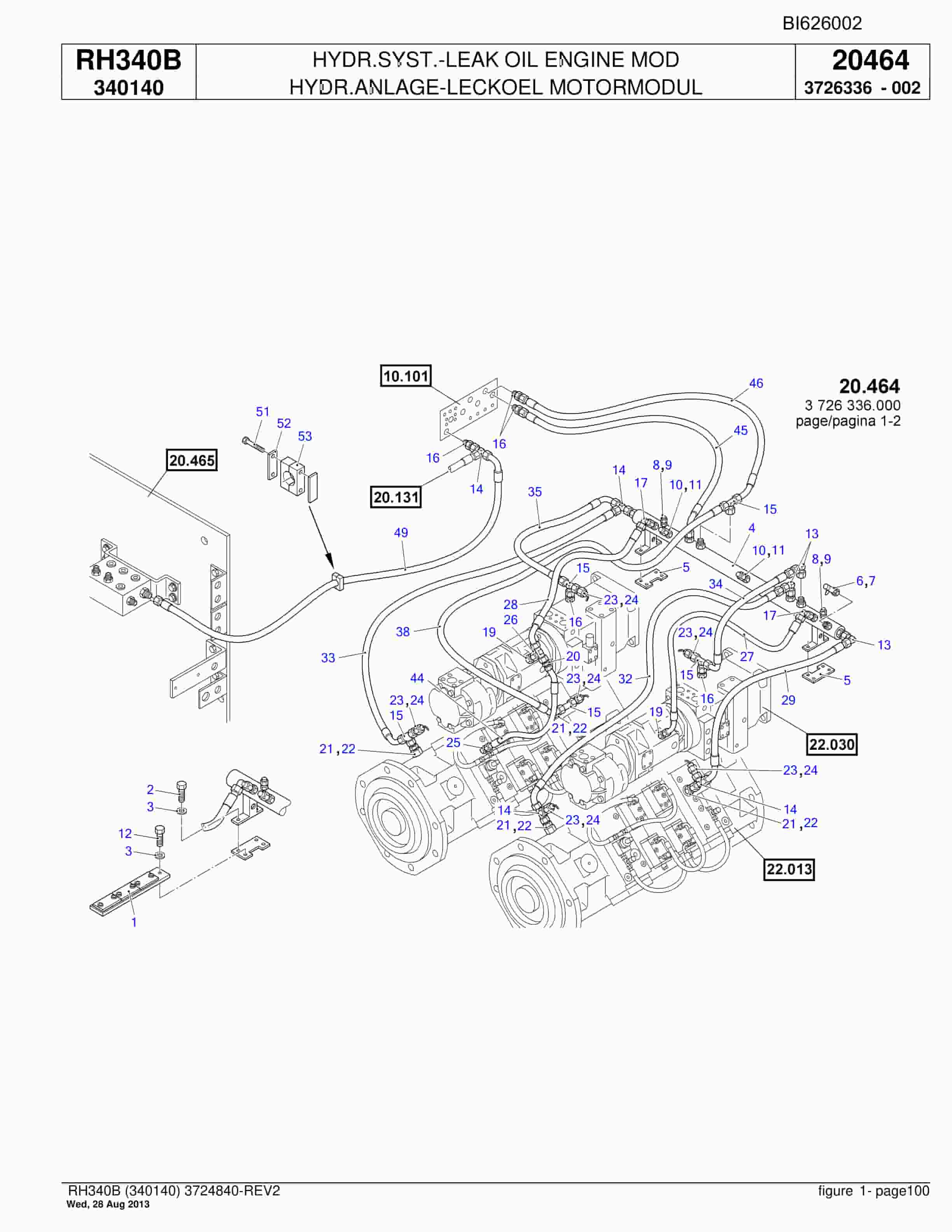 Bucyrus RH340B Hydraulic Excavator Parts Catalog BI626002-2
