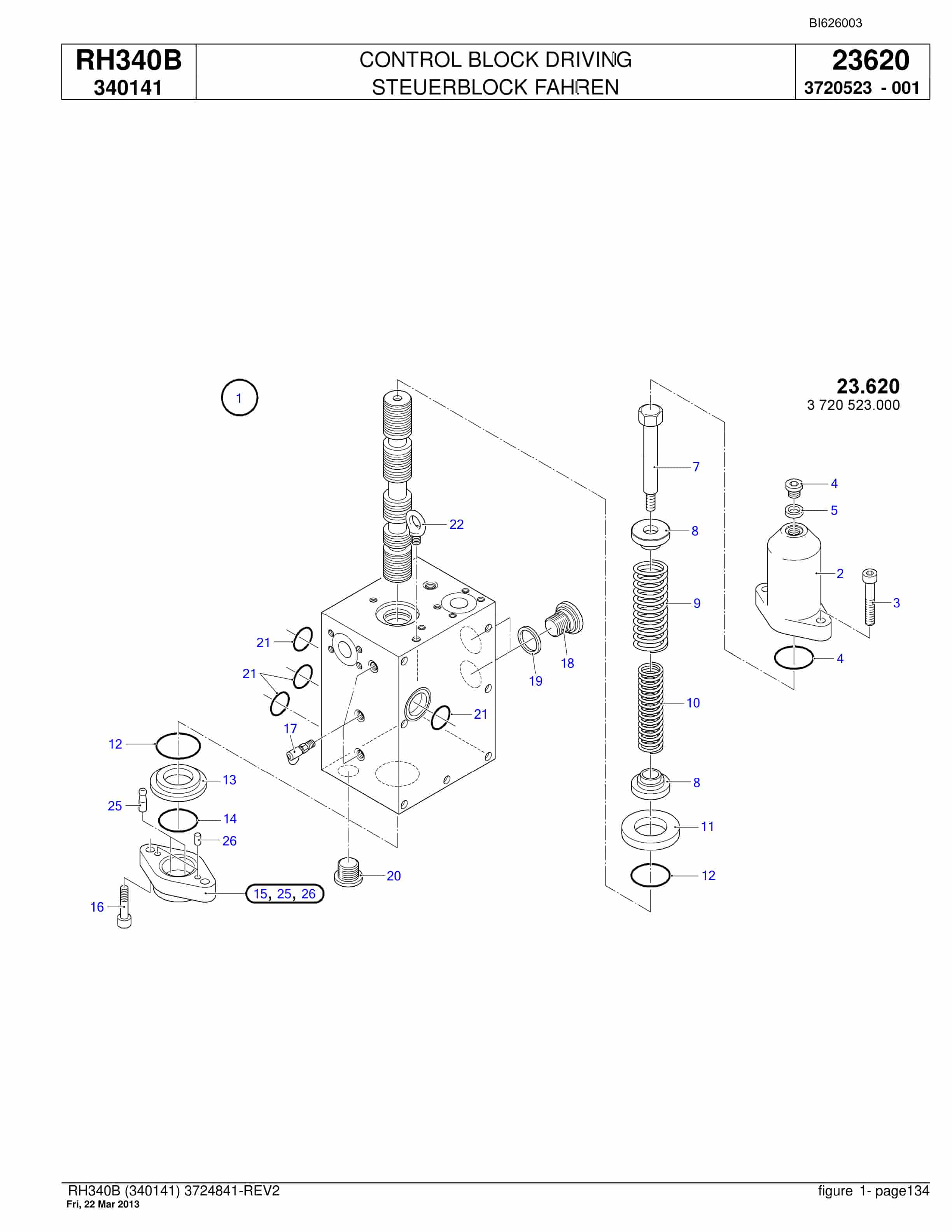 Bucyrus RH340B Hydraulic Excavator Parts Catalog BI626003-3