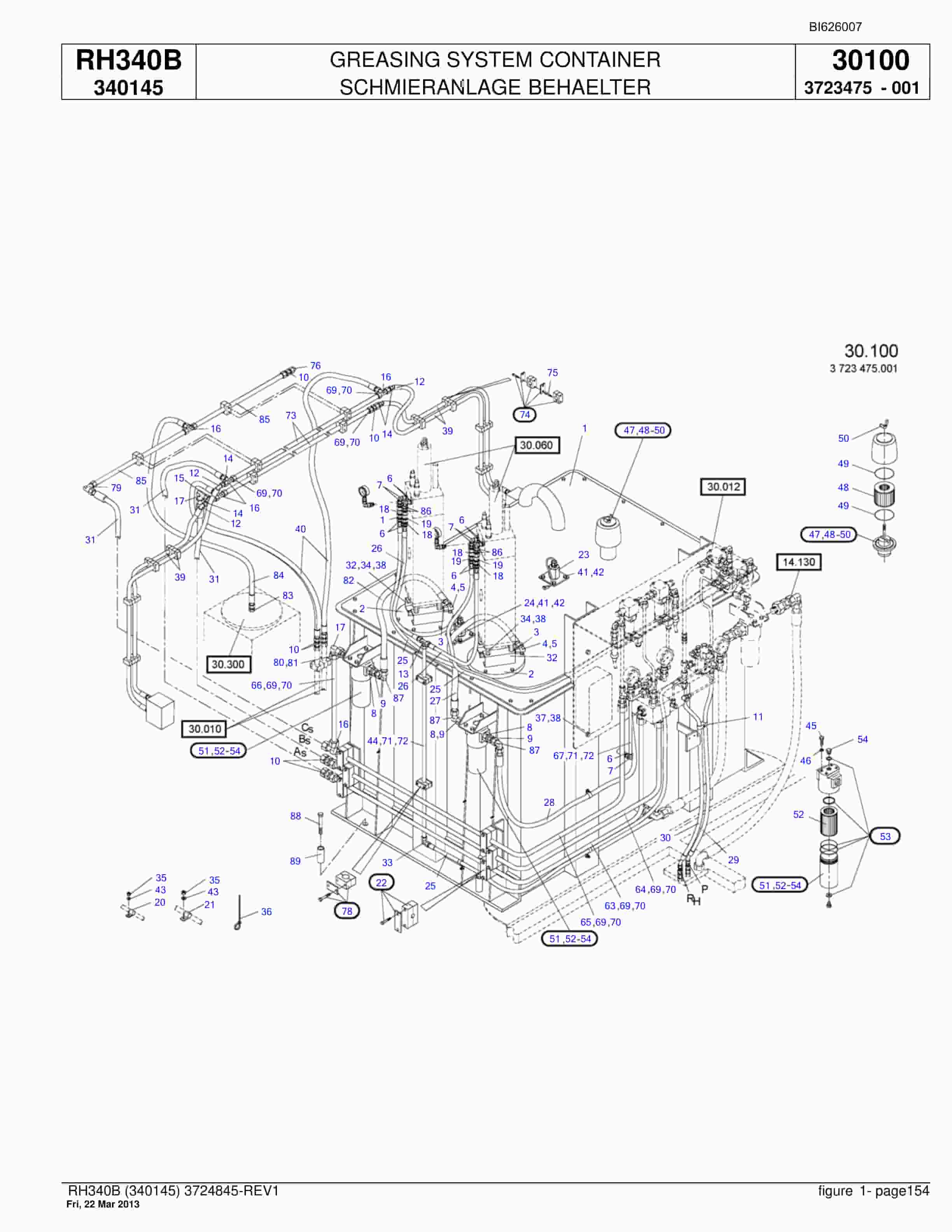 Bucyrus RH340B Hydraulic Excavator Parts Catalog BI626007-4