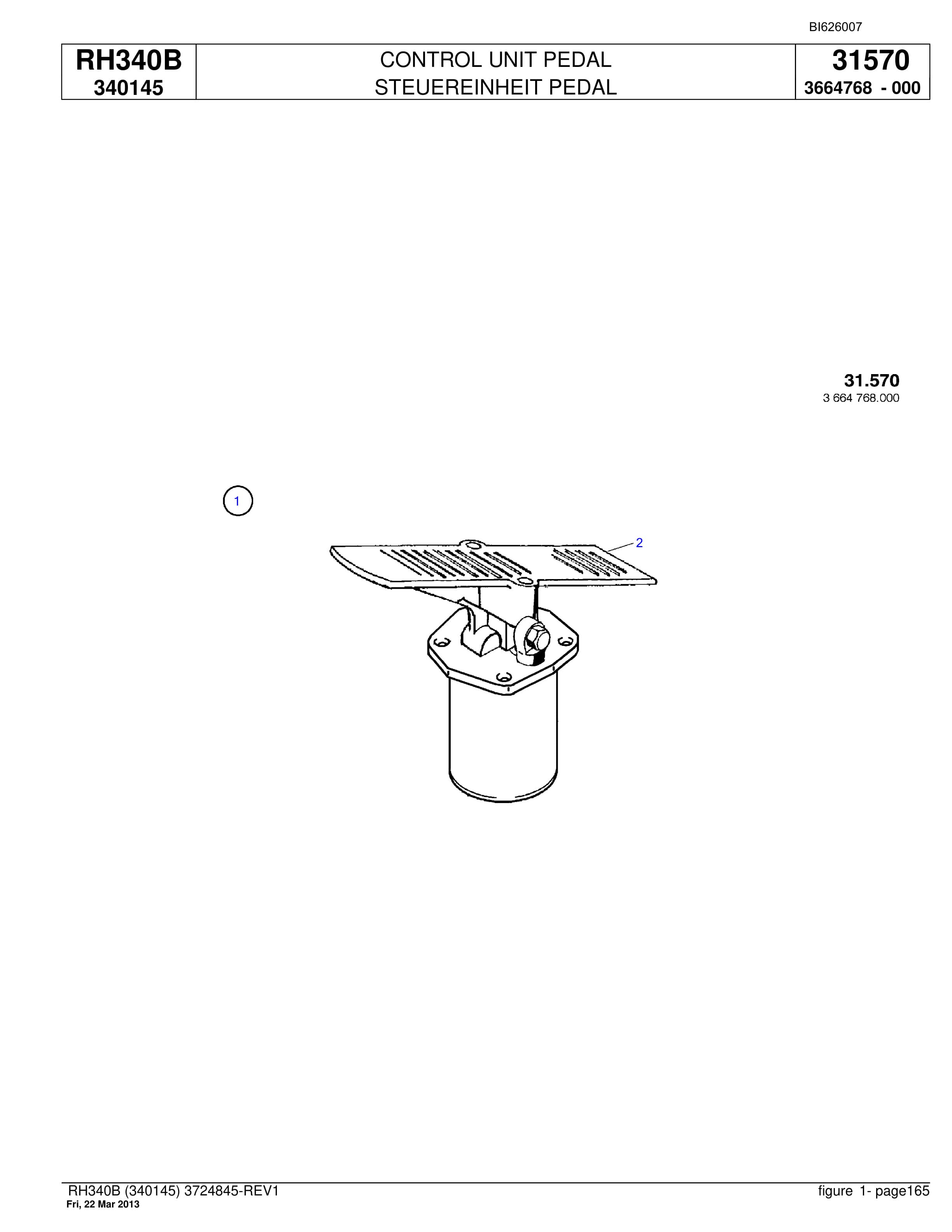 Bucyrus RH340B Hydraulic Excavator Parts Catalog BI626007-5
