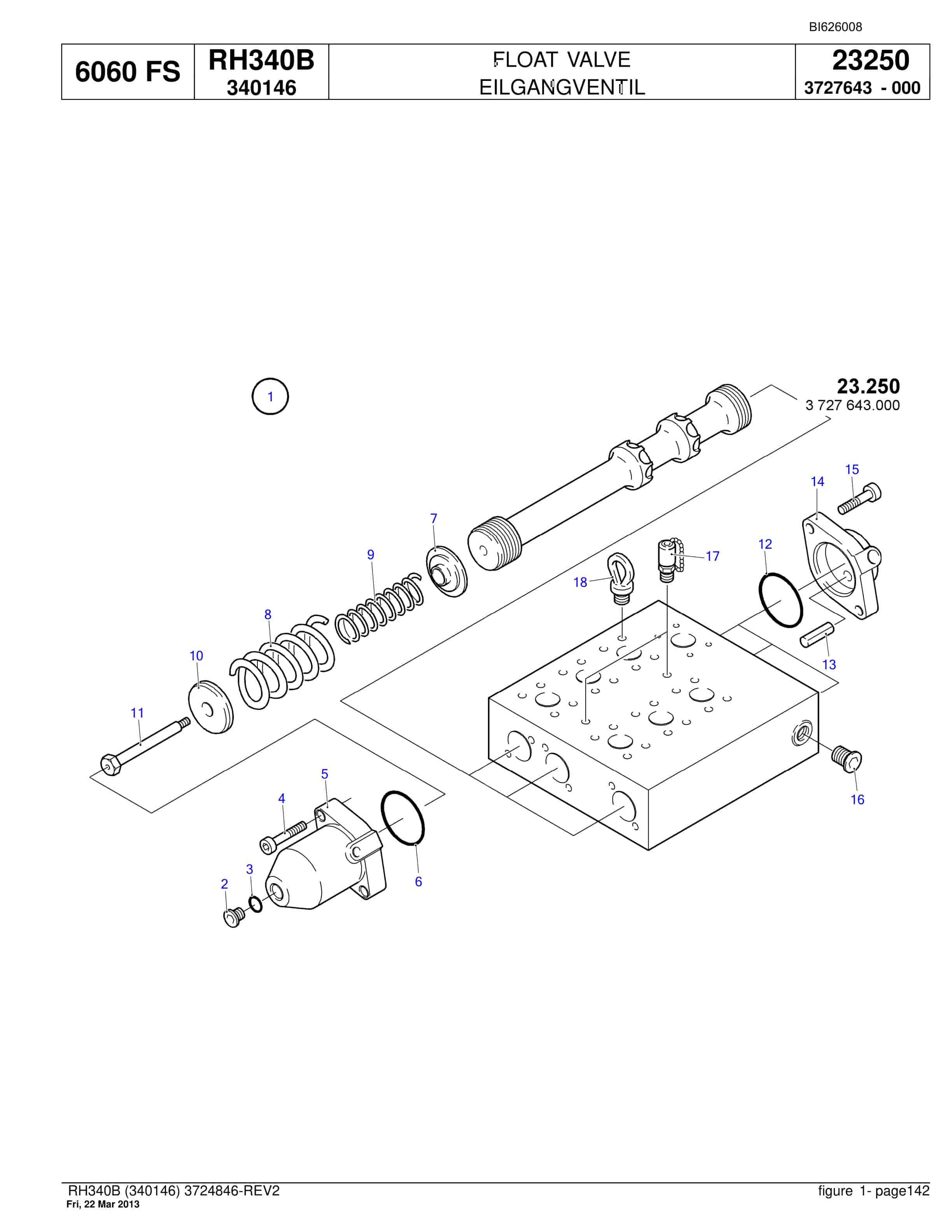Bucyrus RH340B Hydraulic Excavator Parts Catalog BI626008-3