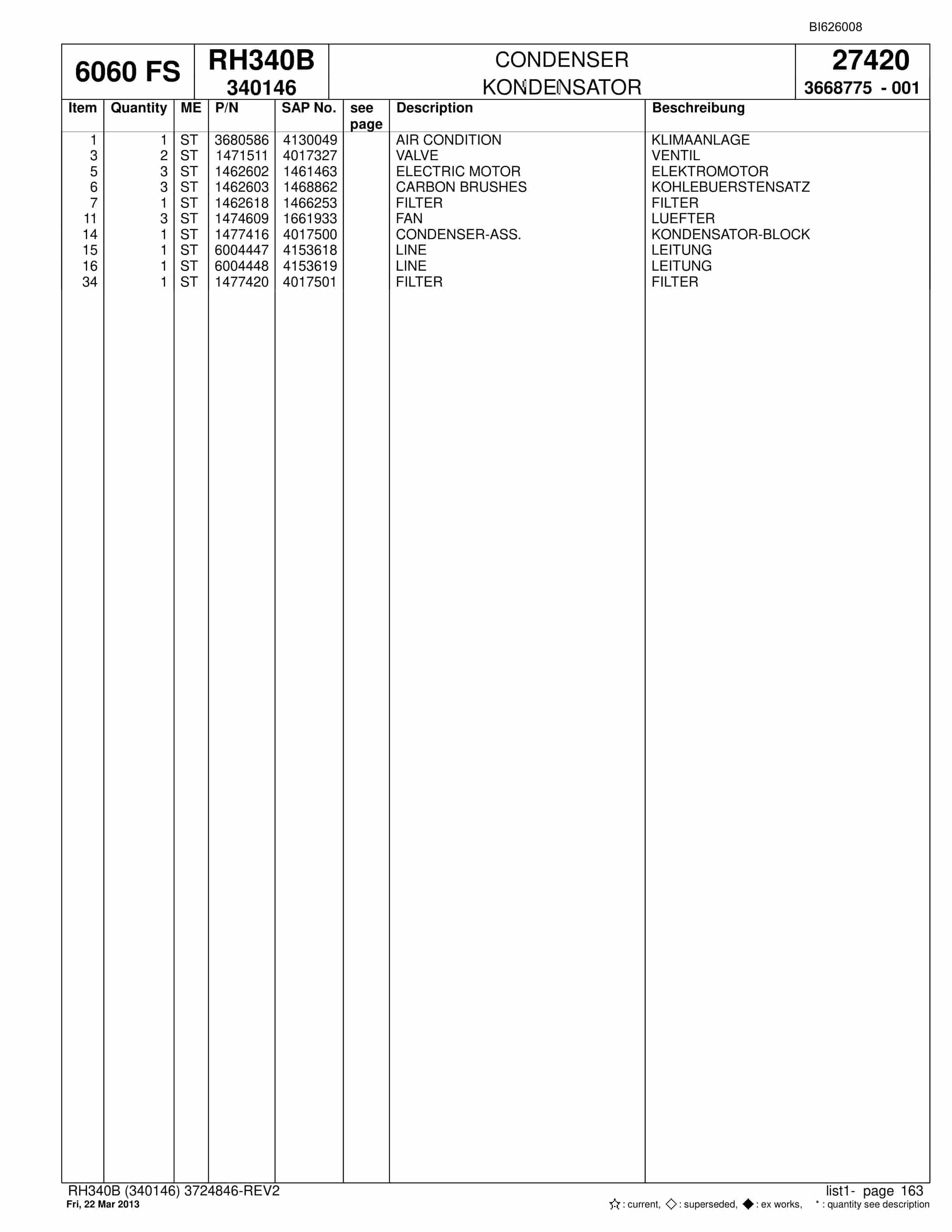 Bucyrus RH340B Hydraulic Excavator Parts Catalog BI626008-4