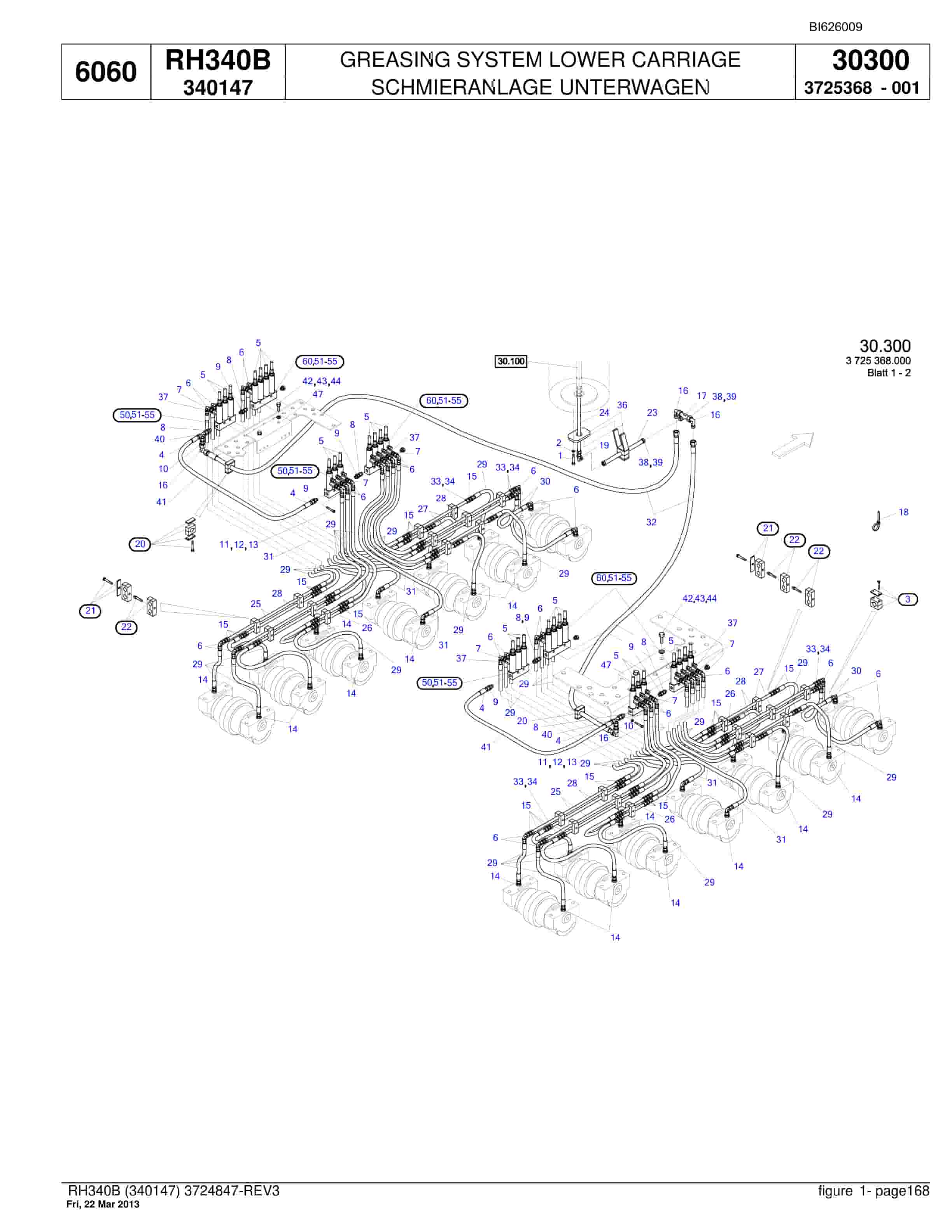 Bucyrus RH340B Hydraulic Excavator Parts Catalog BI626009-5