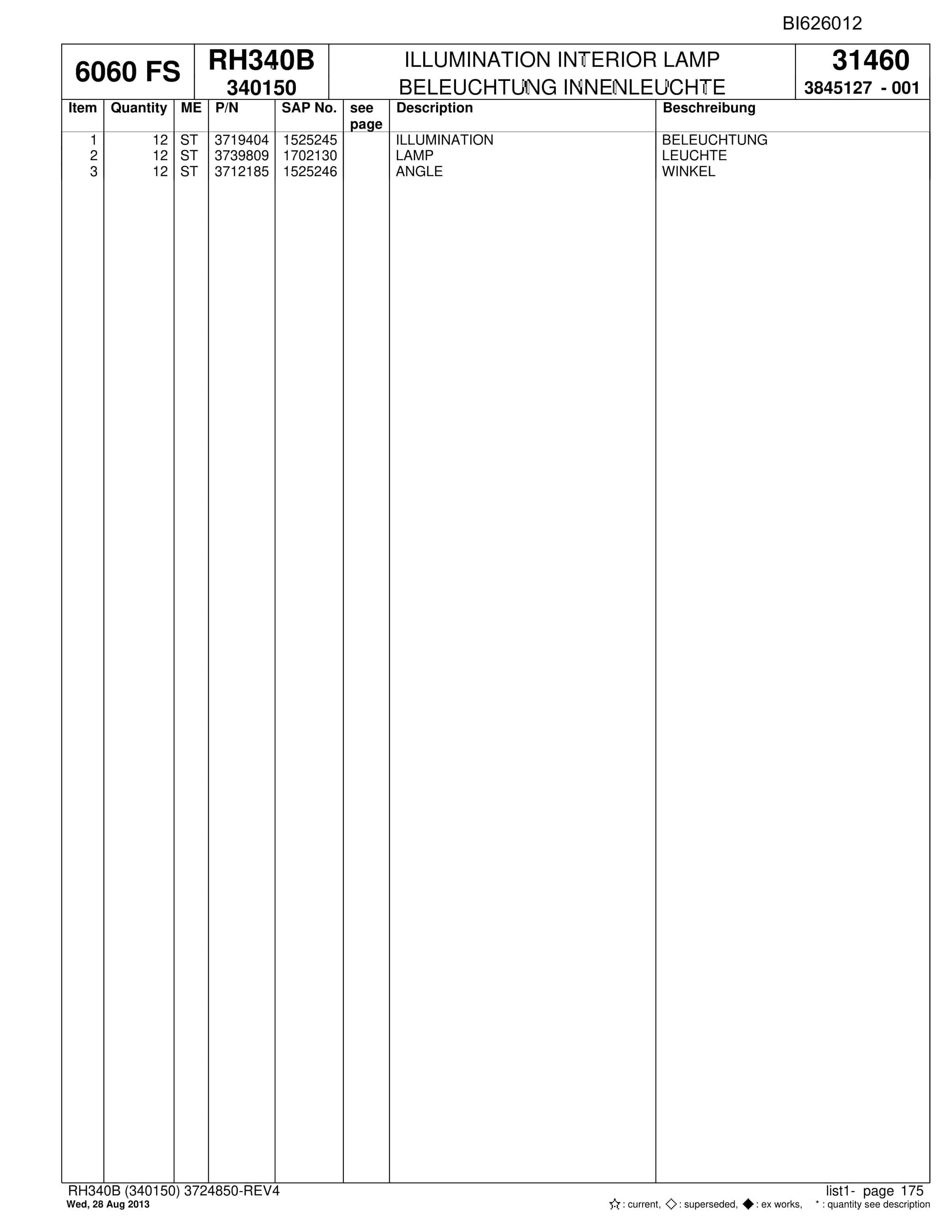 Bucyrus RH340B Hydraulic Excavator Parts Catalog BI626012-5