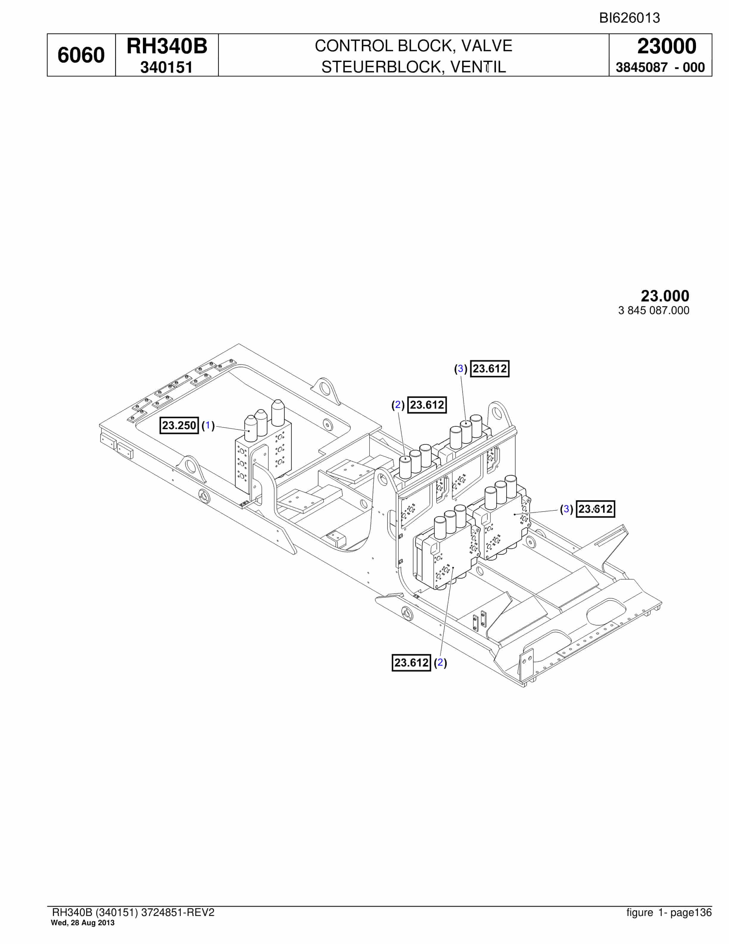 Bucyrus RH340B Hydraulic Excavator Parts Catalog BI626013-3