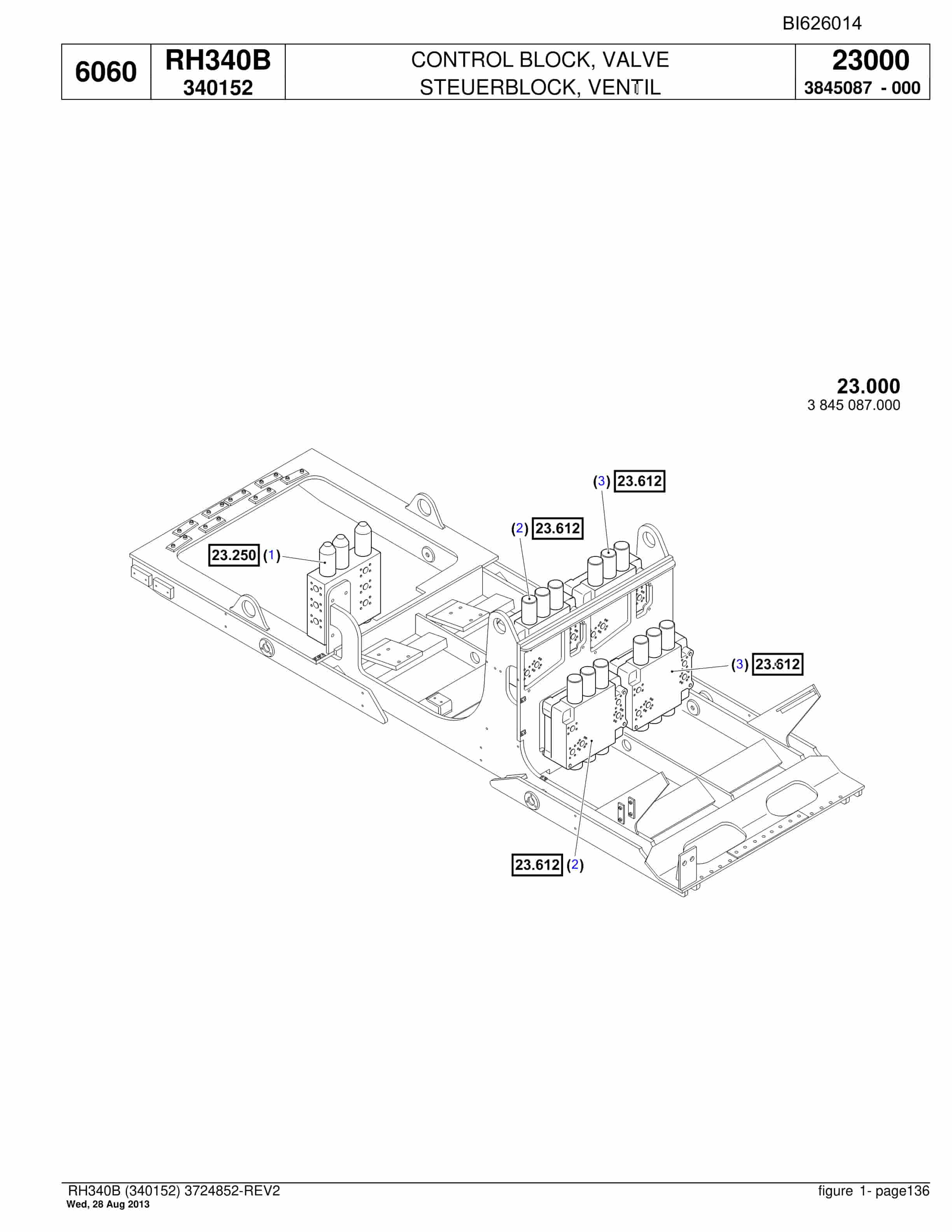 Bucyrus RH340B Hydraulic Excavator Parts Catalog BI626014-3