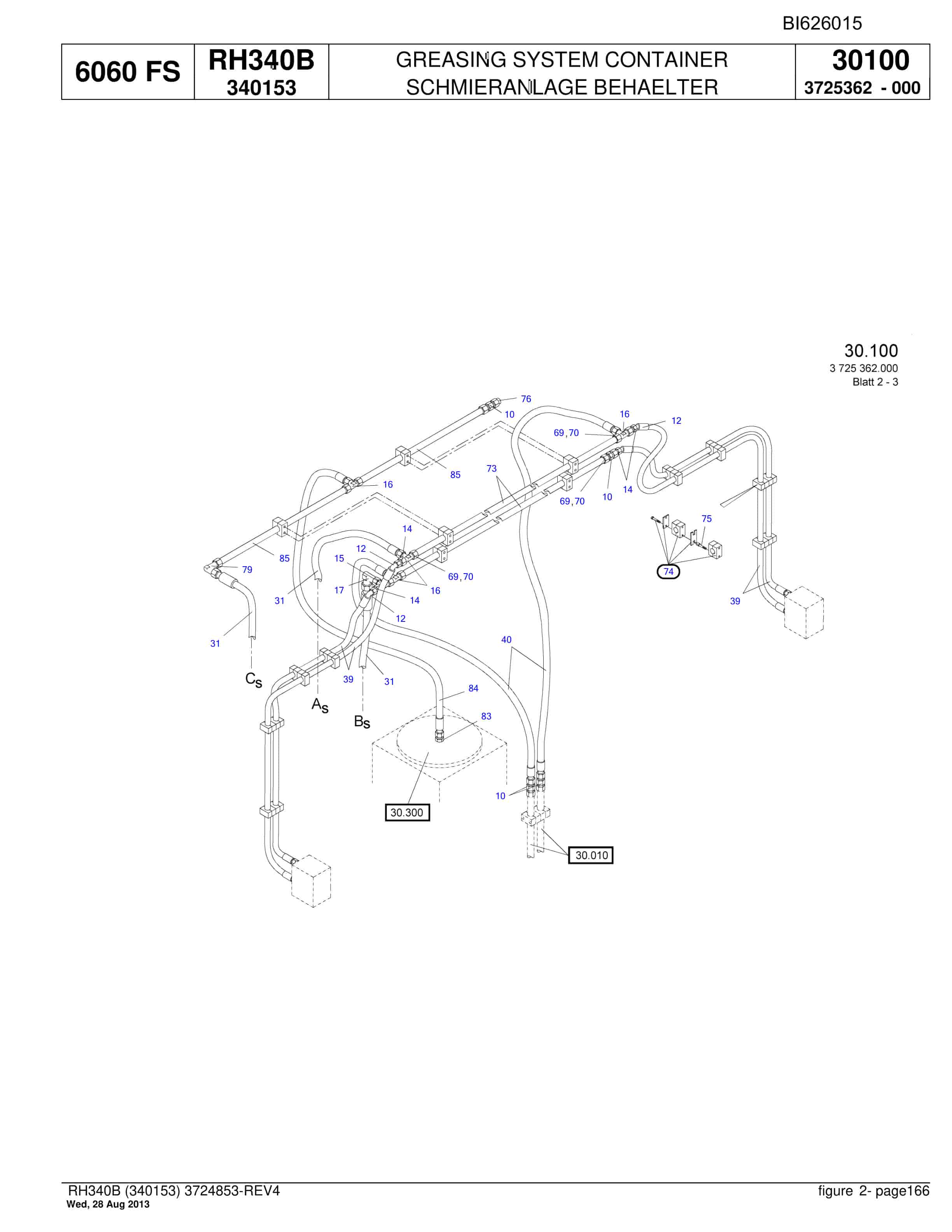 Bucyrus RH340B Hydraulic Excavator Parts Catalog BI626015-4