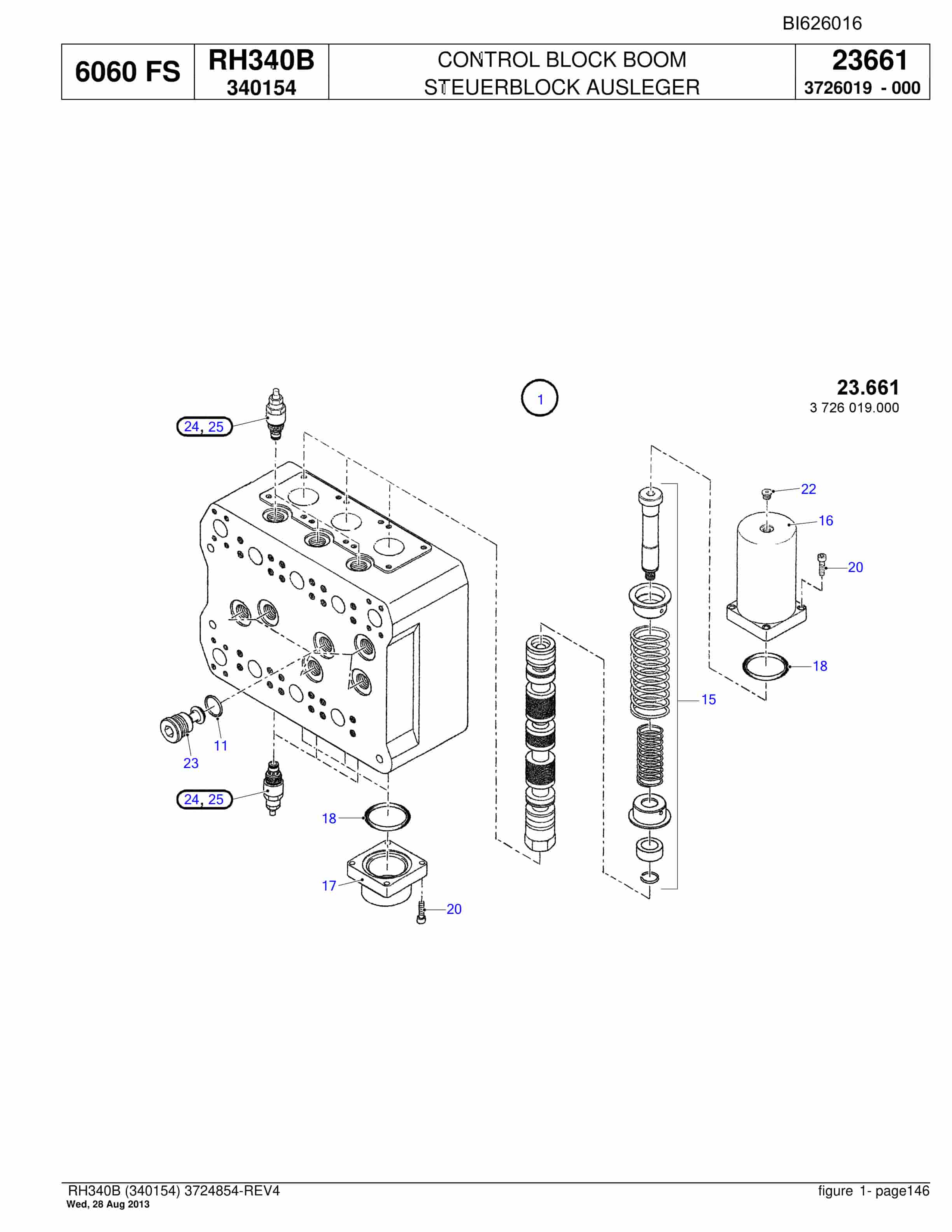 Bucyrus RH340B Hydraulic Excavator Parts Catalog BI626016-3