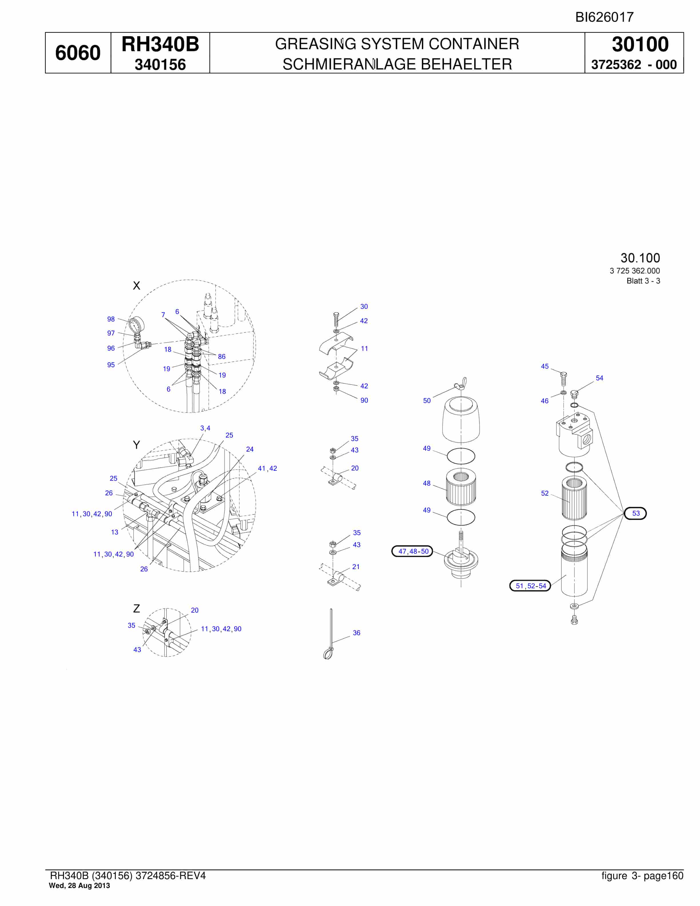Bucyrus RH340B Hydraulic Excavator Parts Catalog BI626017-4