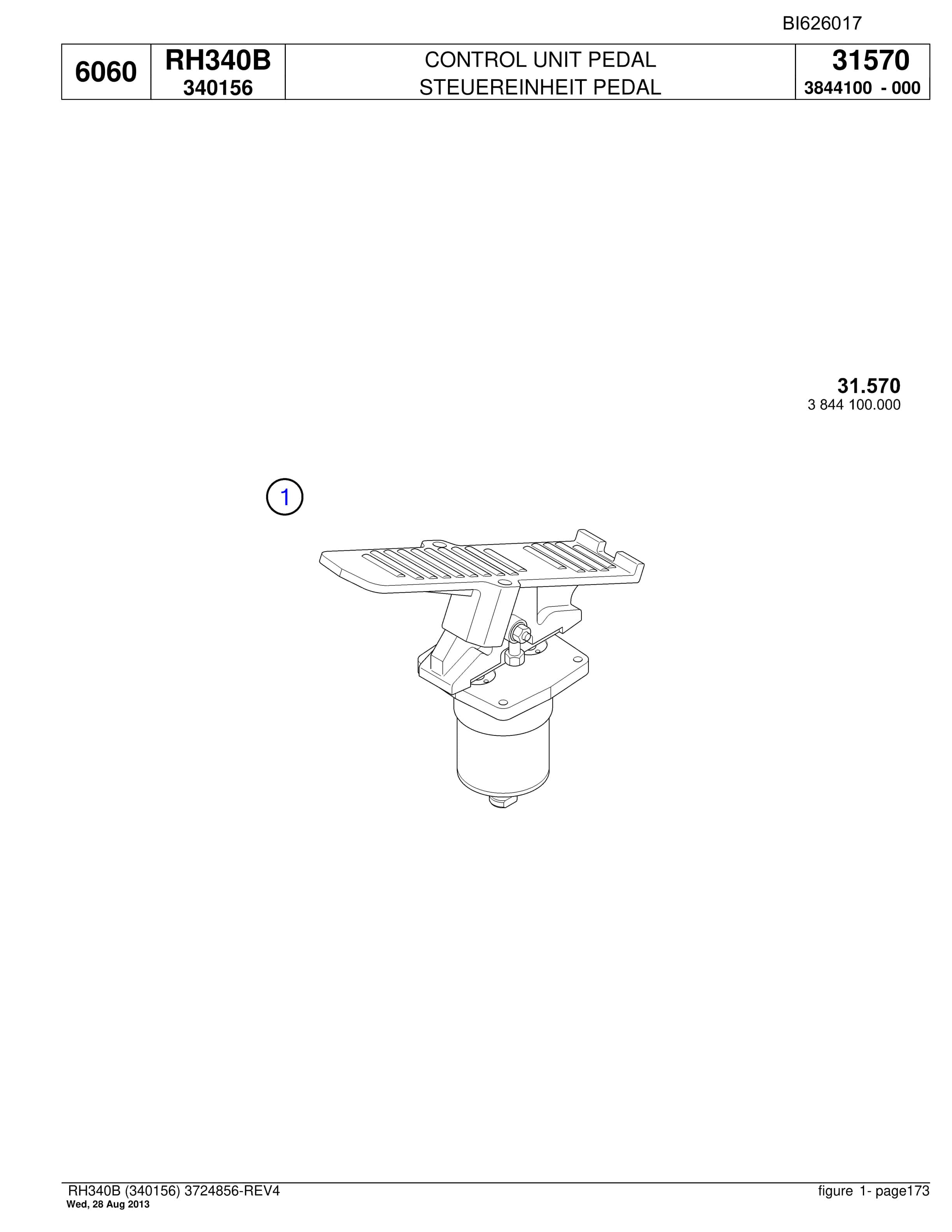 Bucyrus RH340B Hydraulic Excavator Parts Catalog BI626017-5