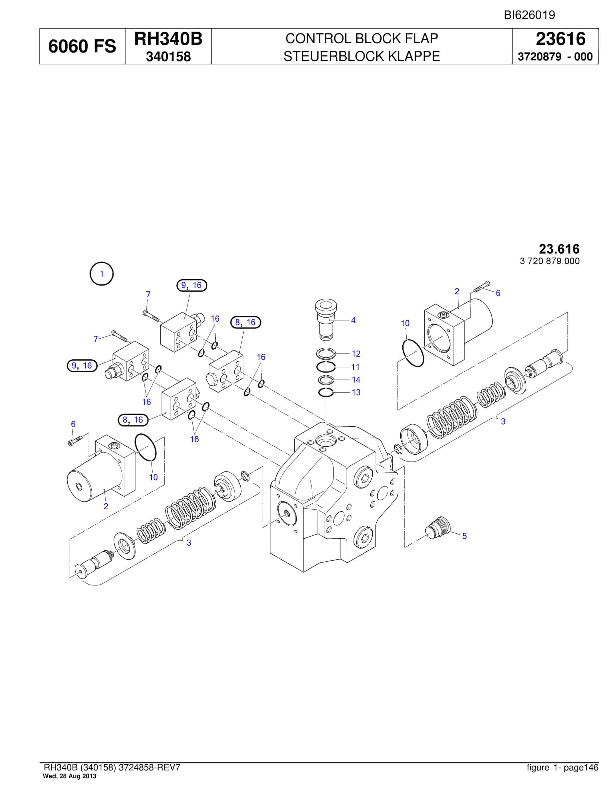 Bucyrus RH340B Hydraulic Excavator Parts Catalog BI626019-3