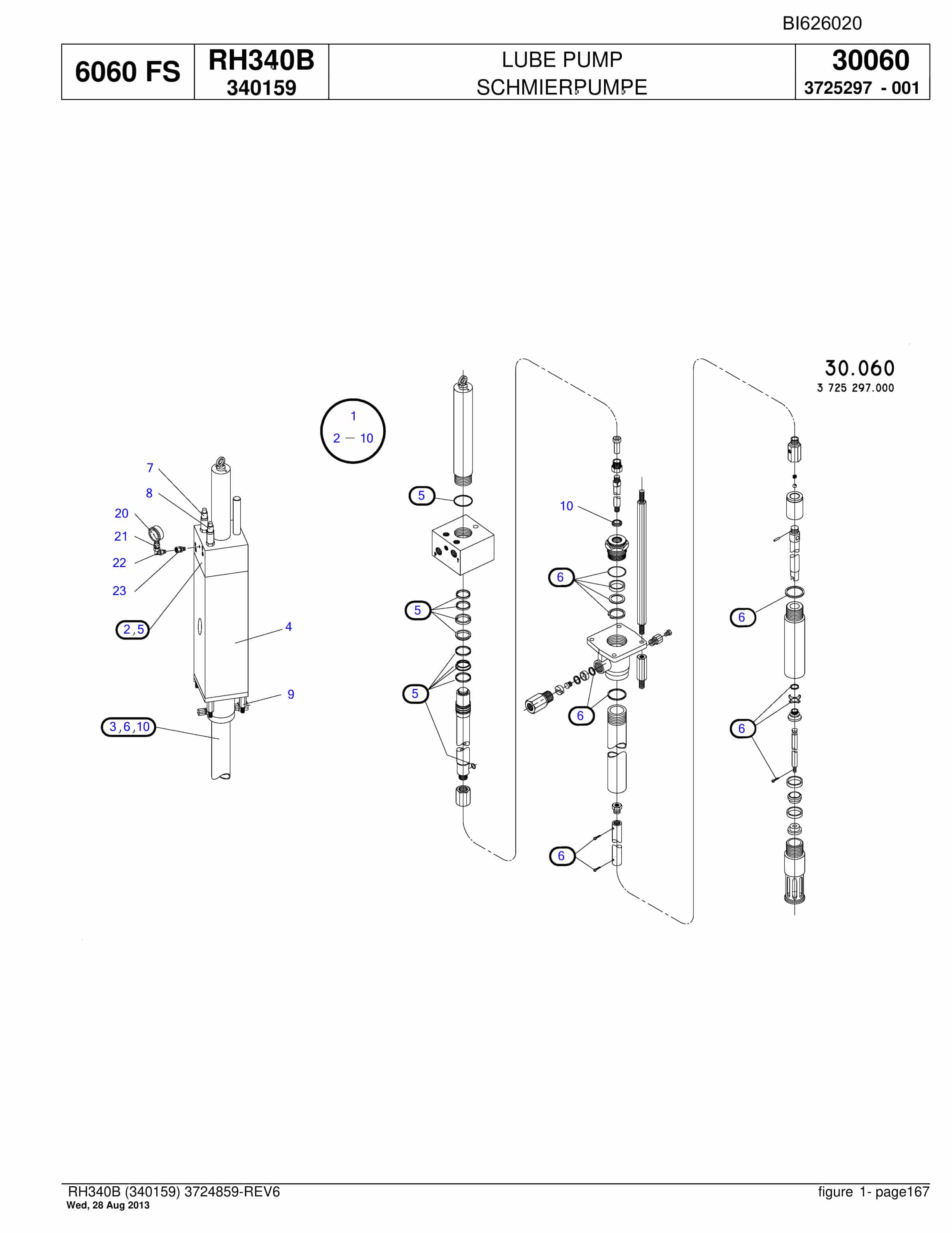 Bucyrus RH340B Hydraulic Excavator Parts Catalog BI626020-4