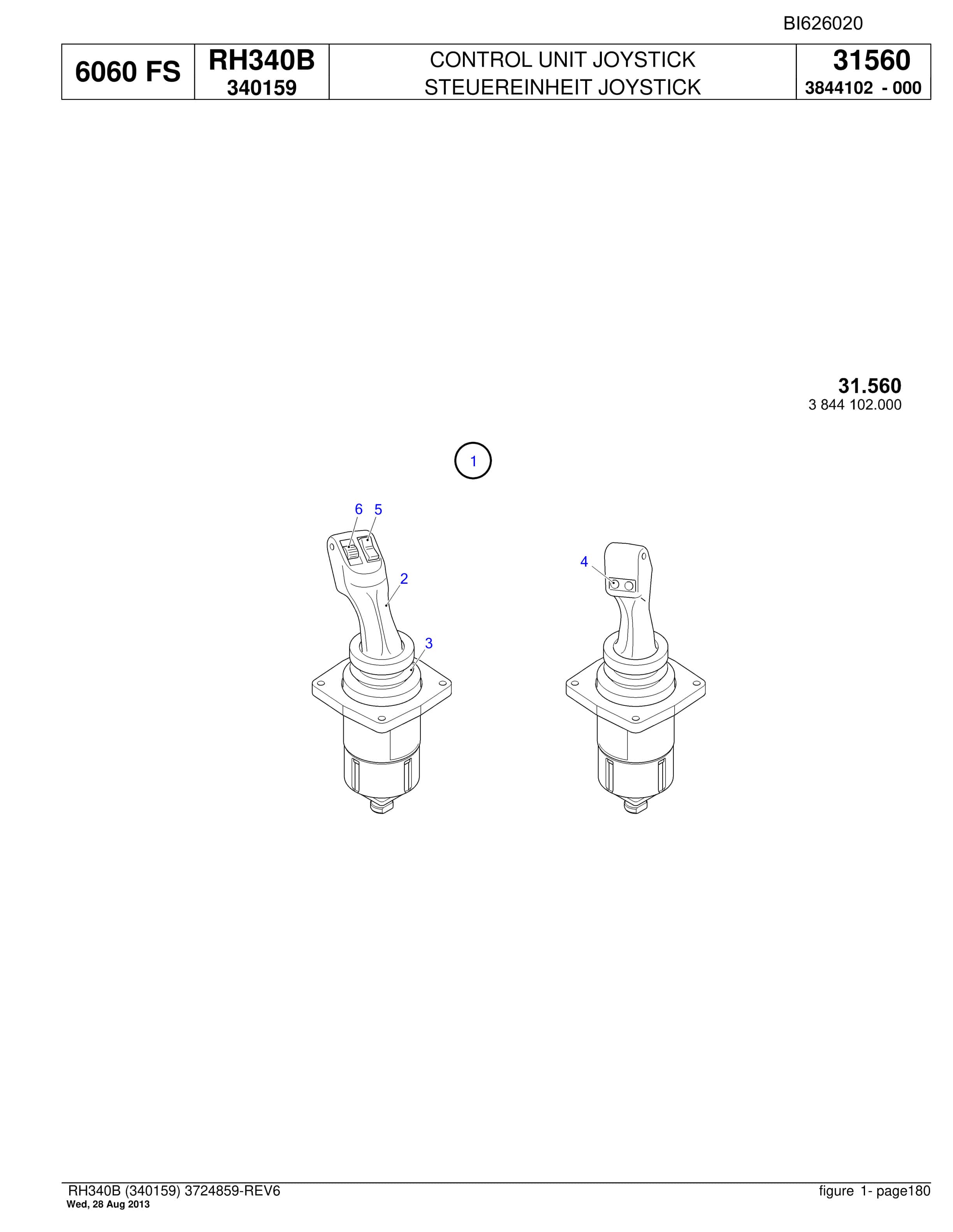 Bucyrus RH340B Hydraulic Excavator Parts Catalog BI626020-5