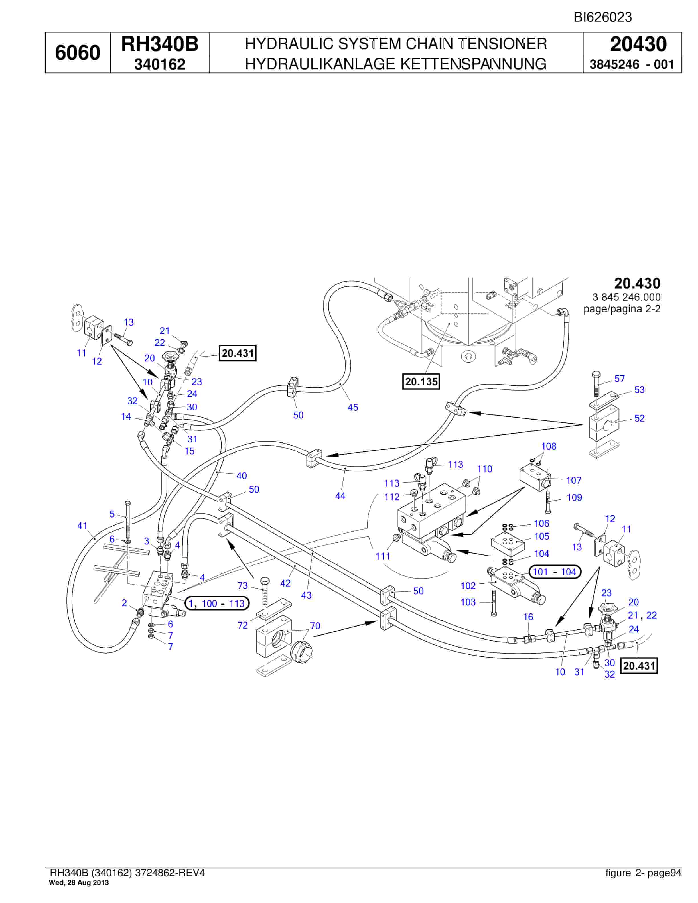 Bucyrus RH340B Hydraulic Excavator Parts Catalog BI626023-2