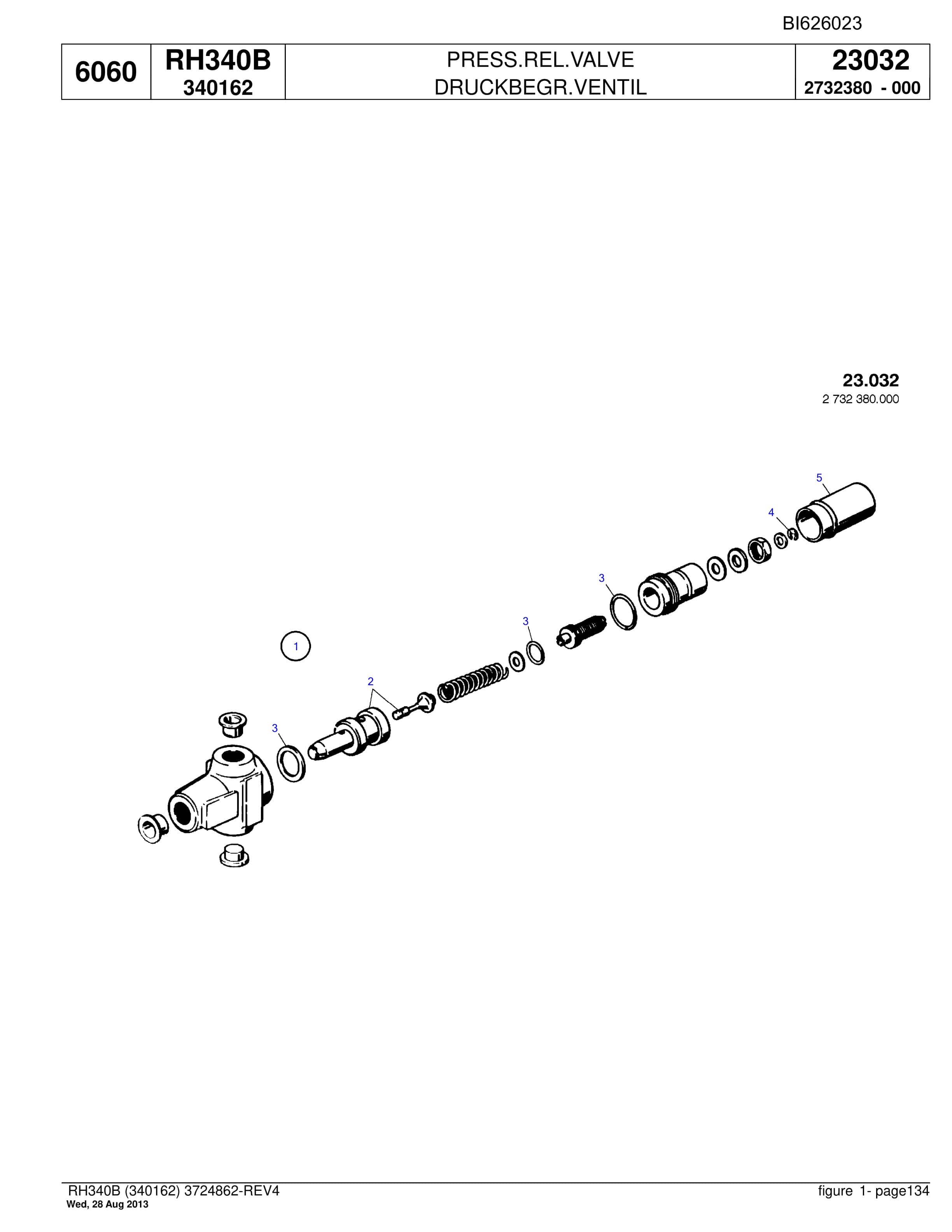 Bucyrus RH340B Hydraulic Excavator Parts Catalog BI626023-3