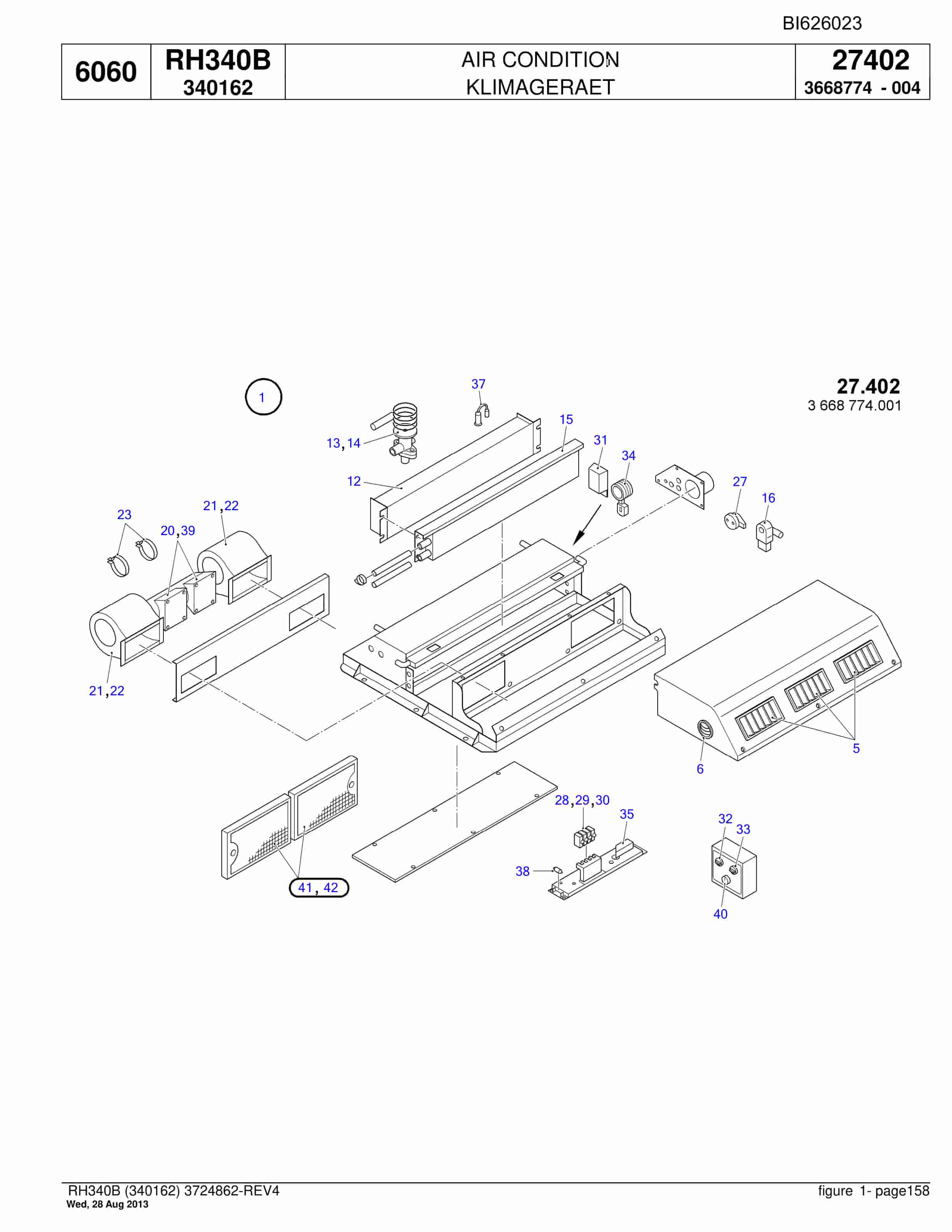 Bucyrus RH340B Hydraulic Excavator Parts Catalog BI626023-4