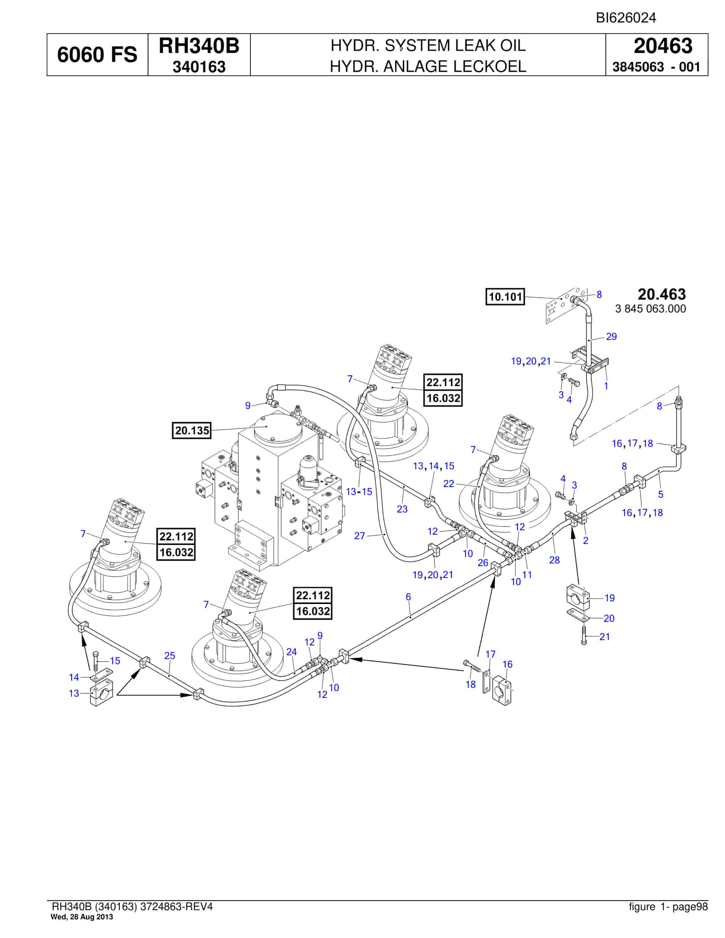 Bucyrus RH340B Hydraulic Excavator Parts Catalog BI626024-2