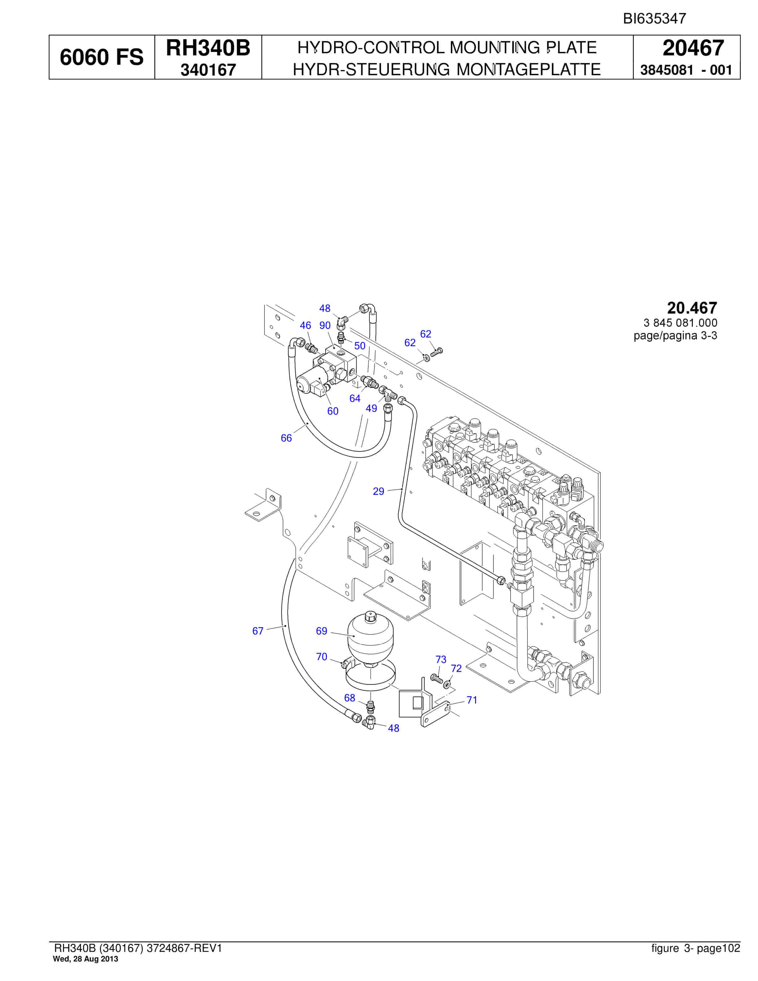 Bucyrus RH340B Hydraulic Excavator Parts Catalog BI635347-2