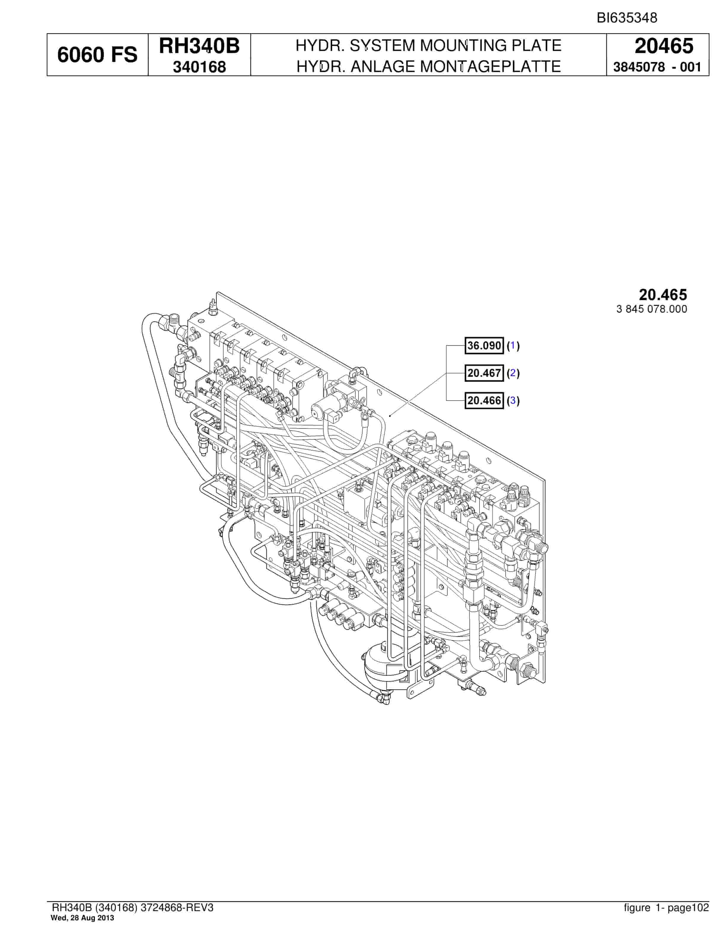 Bucyrus RH340B Hydraulic Excavator Parts Catalog BI635348-2