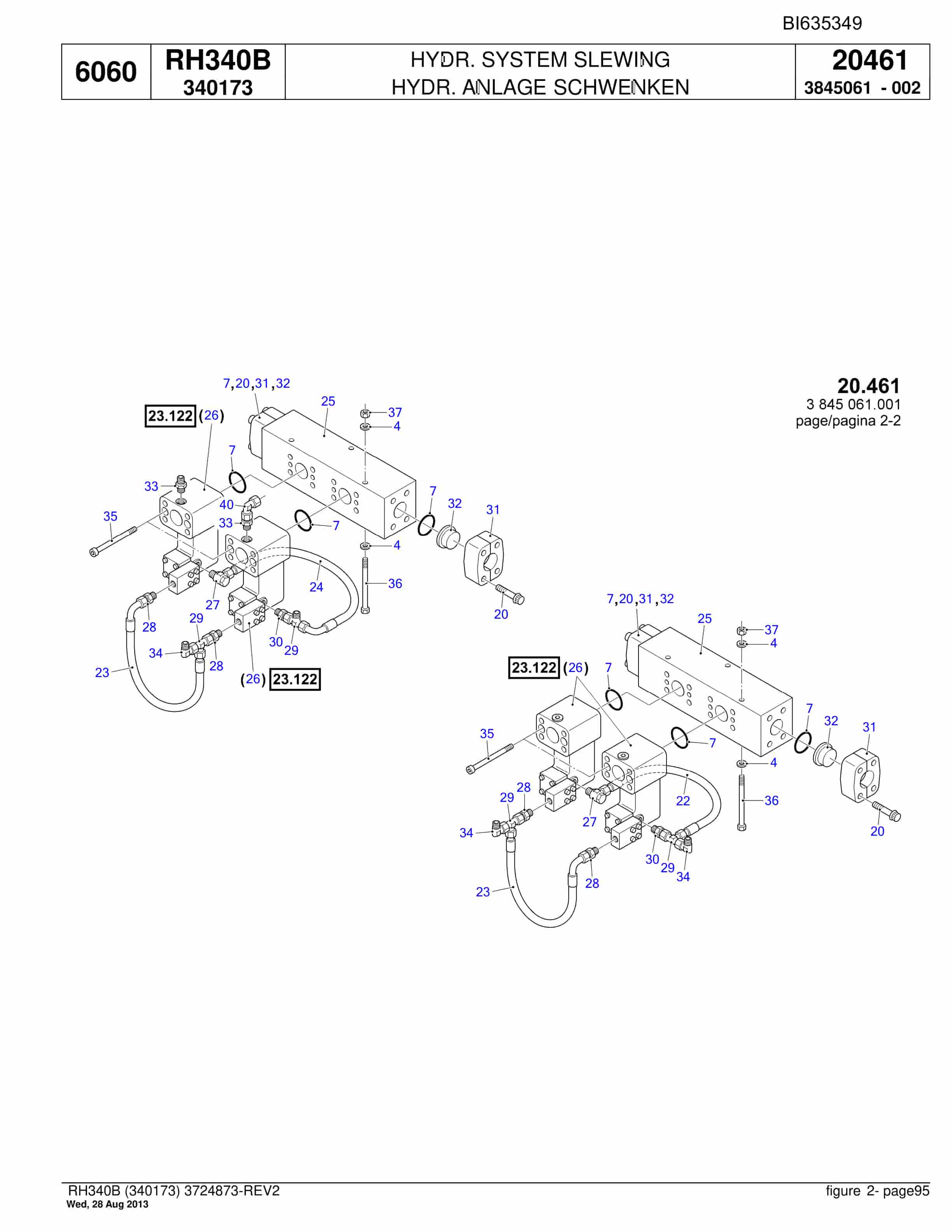 Bucyrus RH340B Hydraulic Excavator Parts Catalog BI635349-2