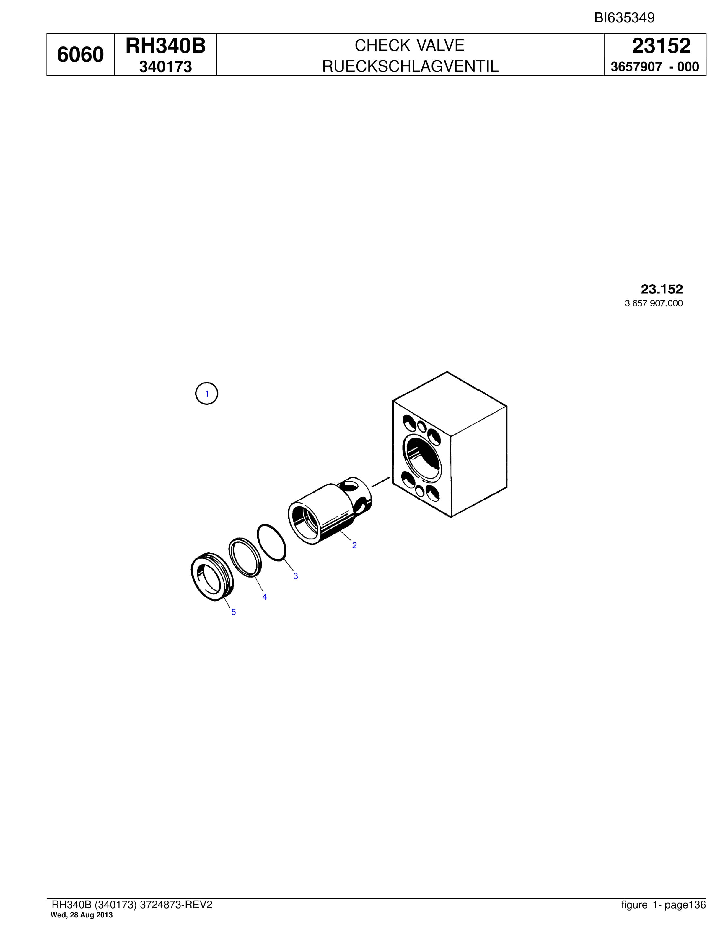 Bucyrus RH340B Hydraulic Excavator Parts Catalog BI635349-3