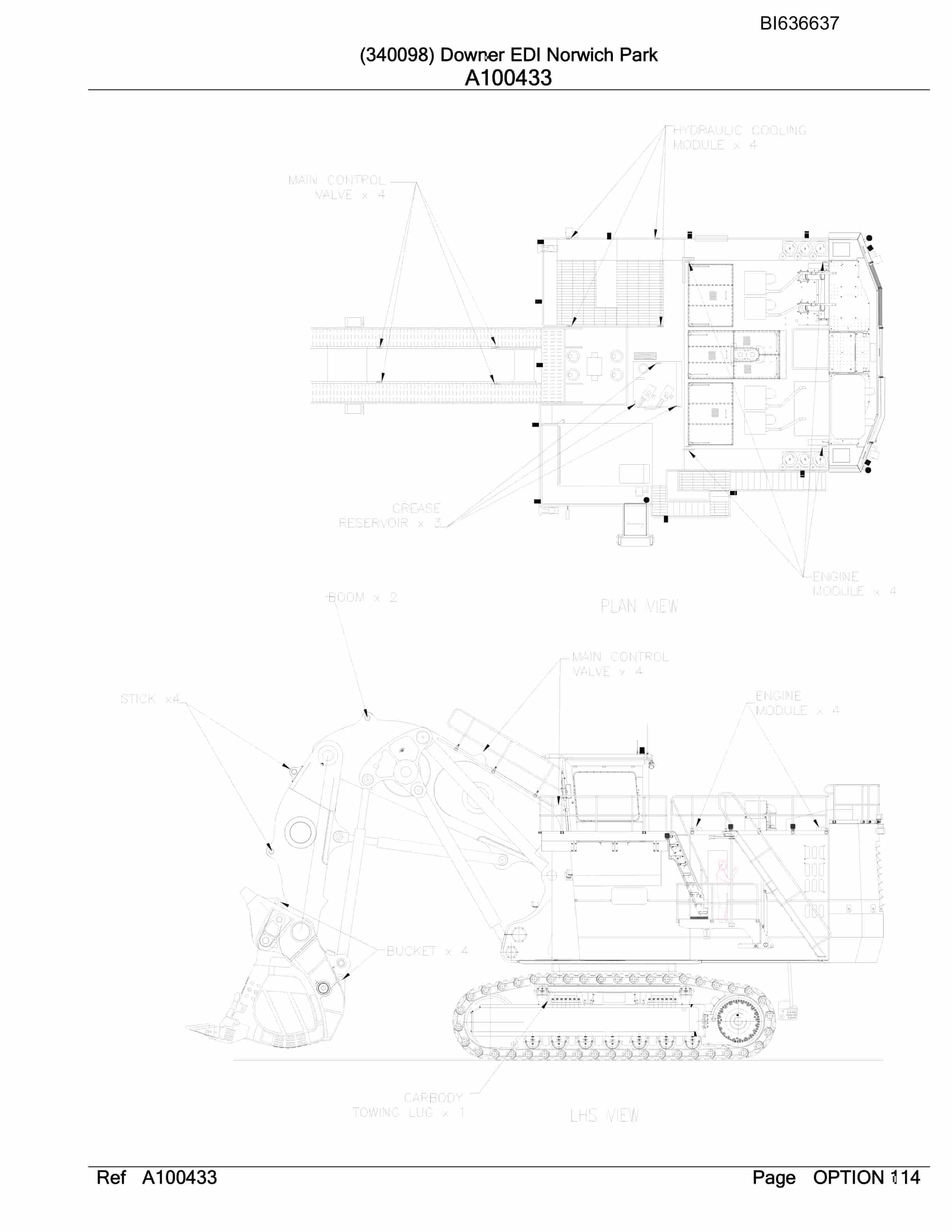 Bucyrus RH340B Hydraulic Excavator Parts Manual BI636637-5