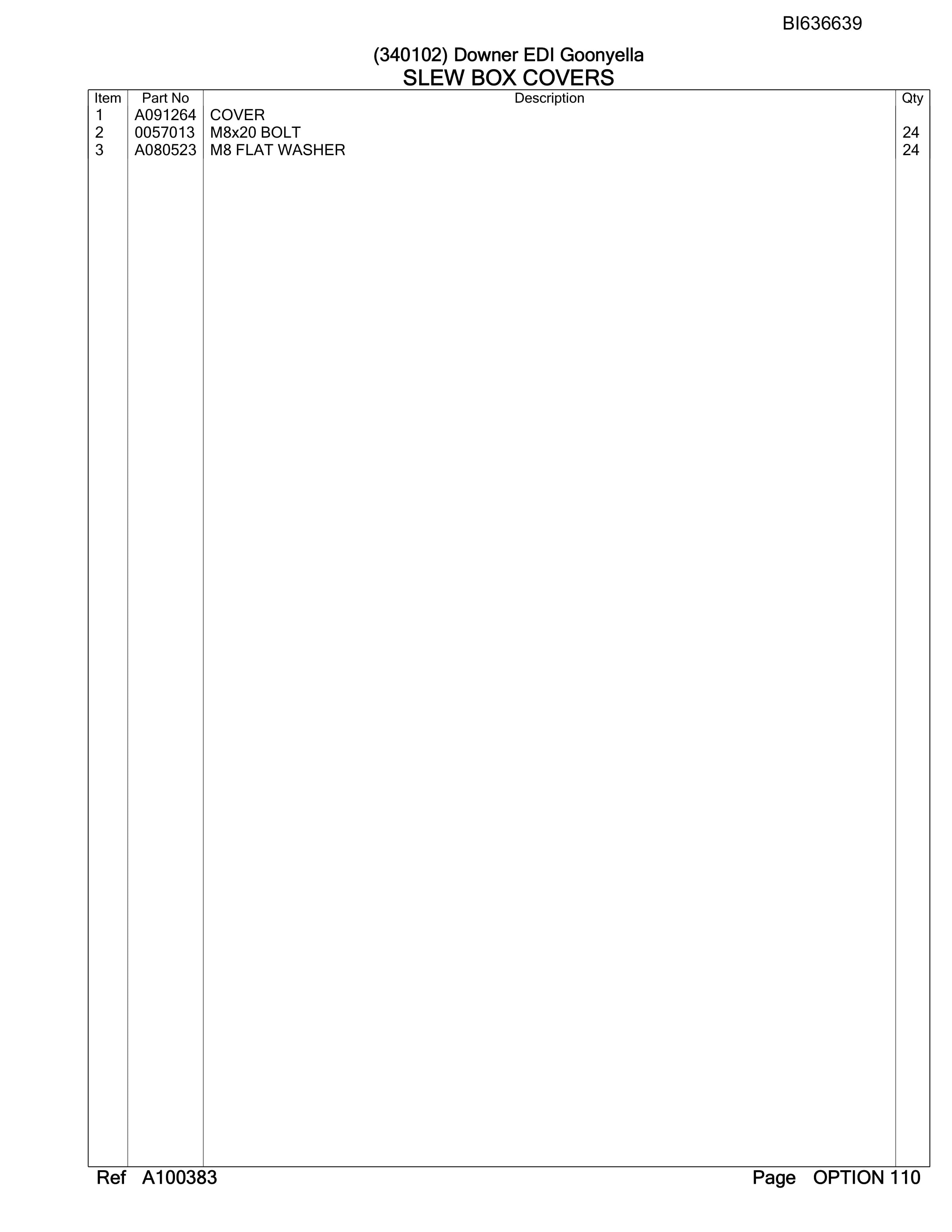 Bucyrus RH340B Hydraulic Excavator Parts Manual BI636639-5