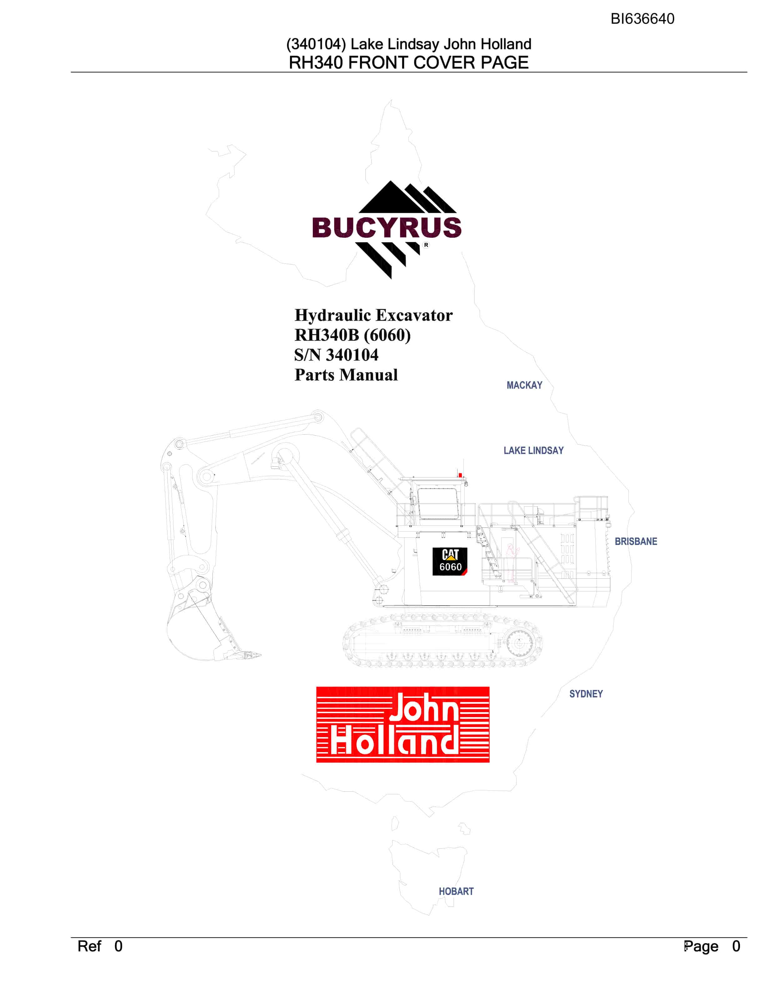 Bucyrus RH340B Hydraulic Excavator Parts Manual BI636640