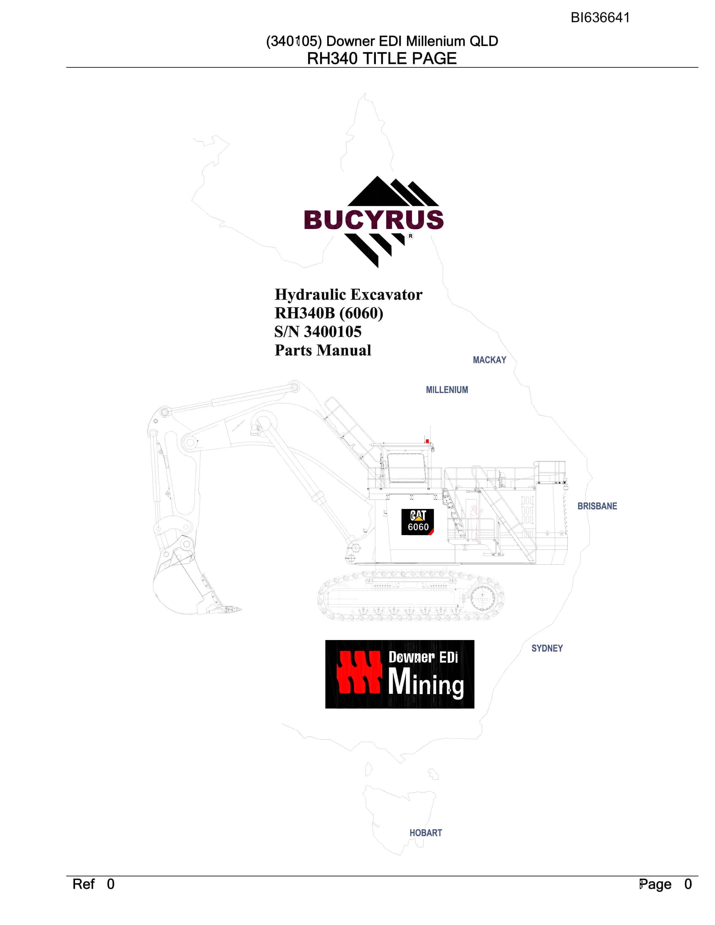 Bucyrus RH340B Hydraulic Excavator Parts Manual BI636641