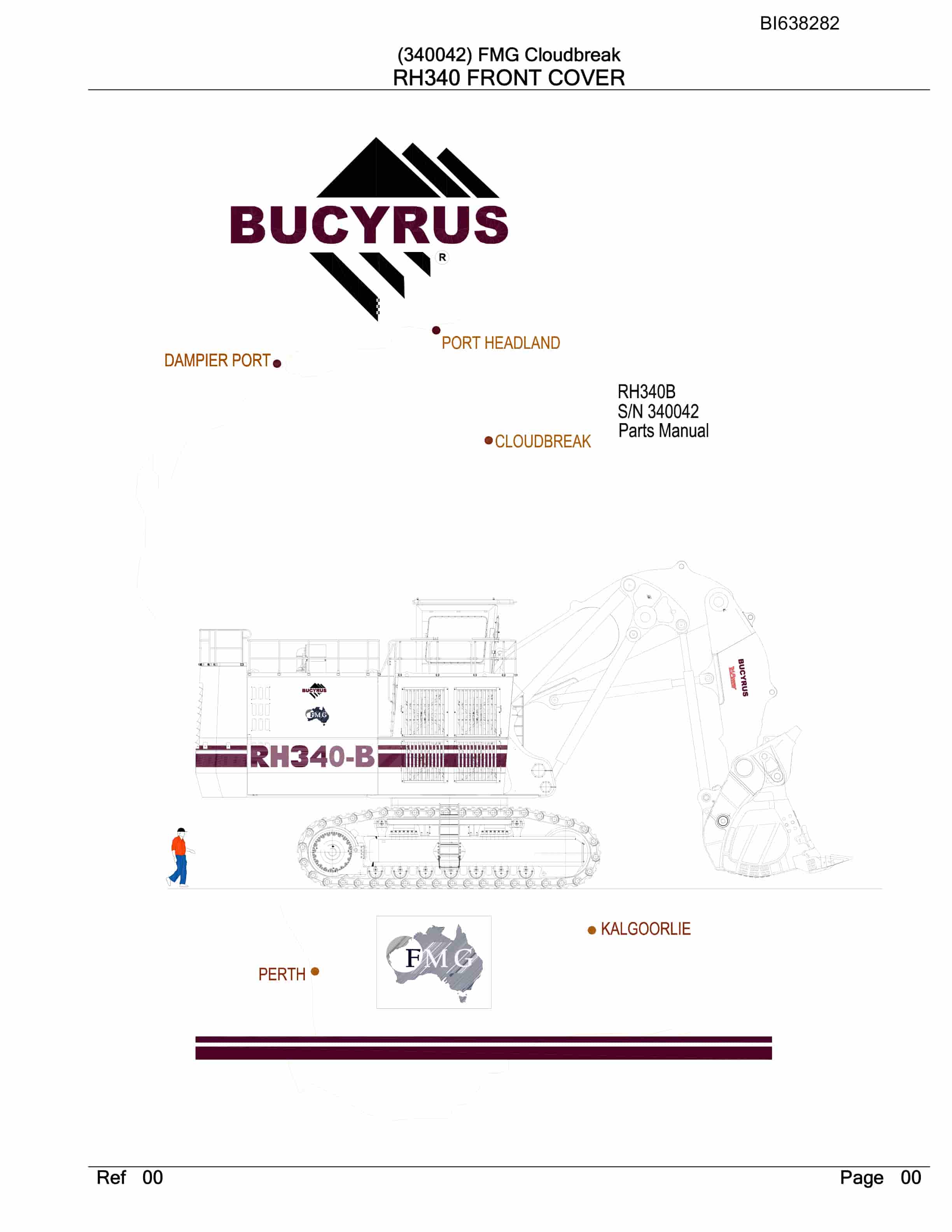 Bucyrus RH340B Hydraulic Excavator Parts Manual BI638282