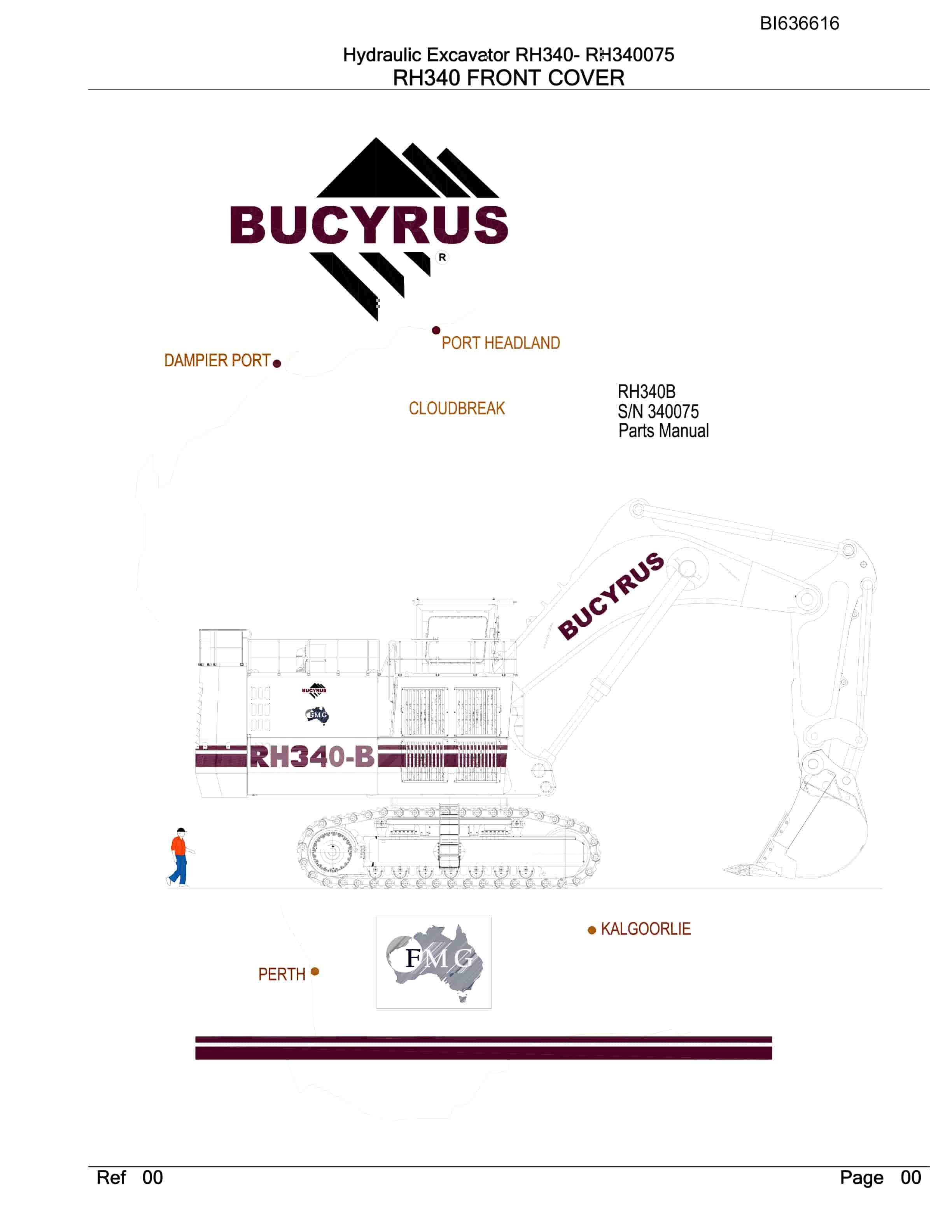 Bucyrus RH340B Parts Manual BI636616