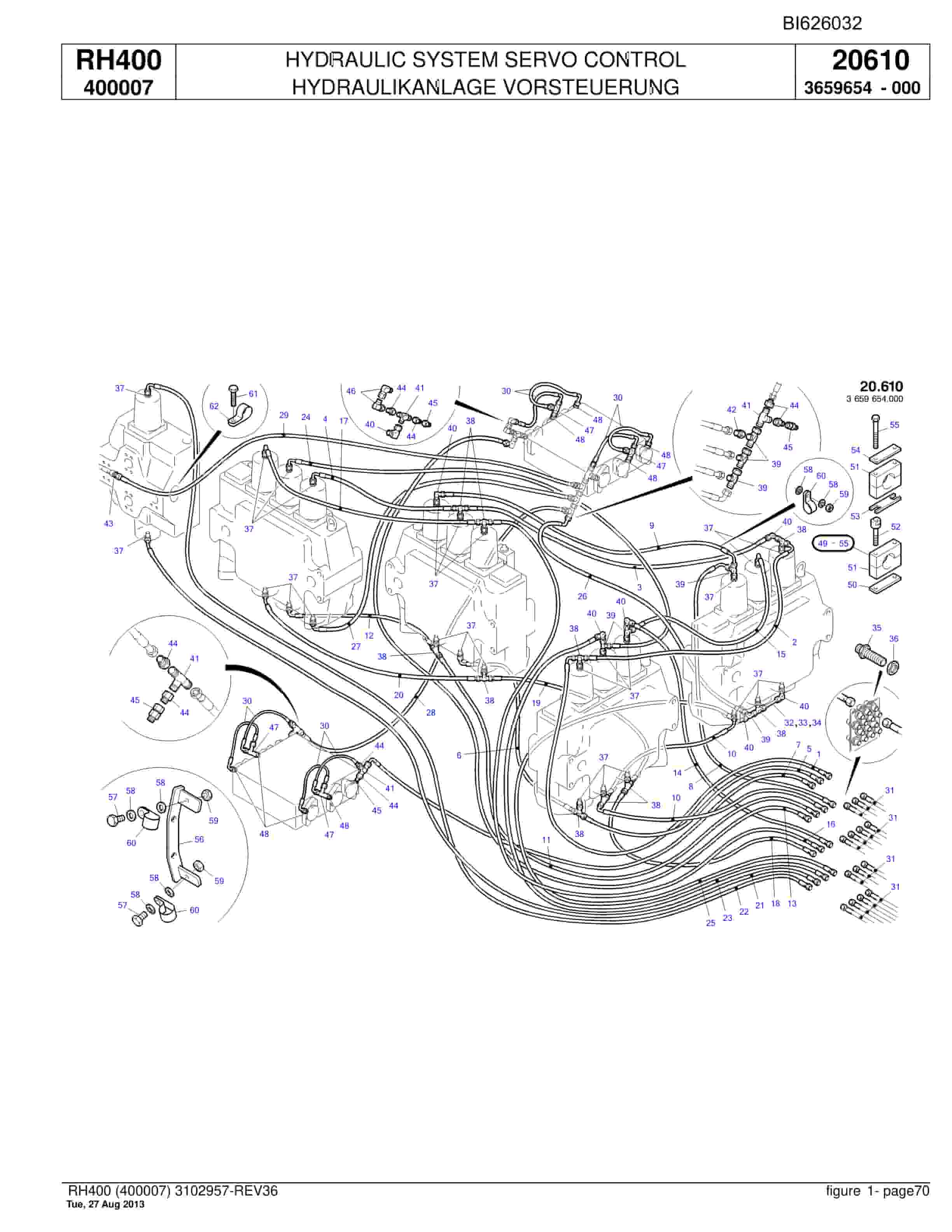 Bucyrus RH400 Hydraulic Excavator Parts Catalog BI626032-2