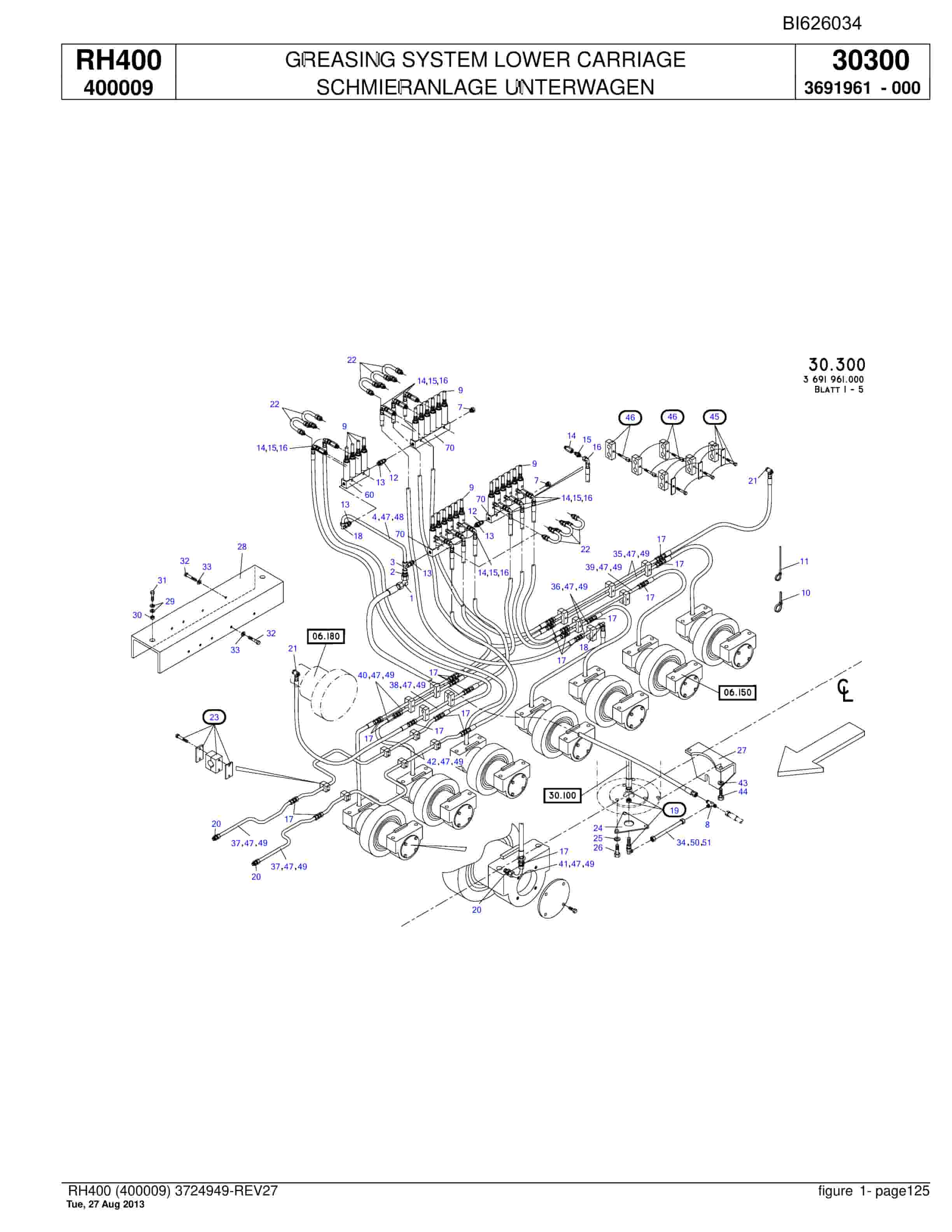 Bucyrus RH400 Hydraulic Excavator Parts Catalog BI626034-4