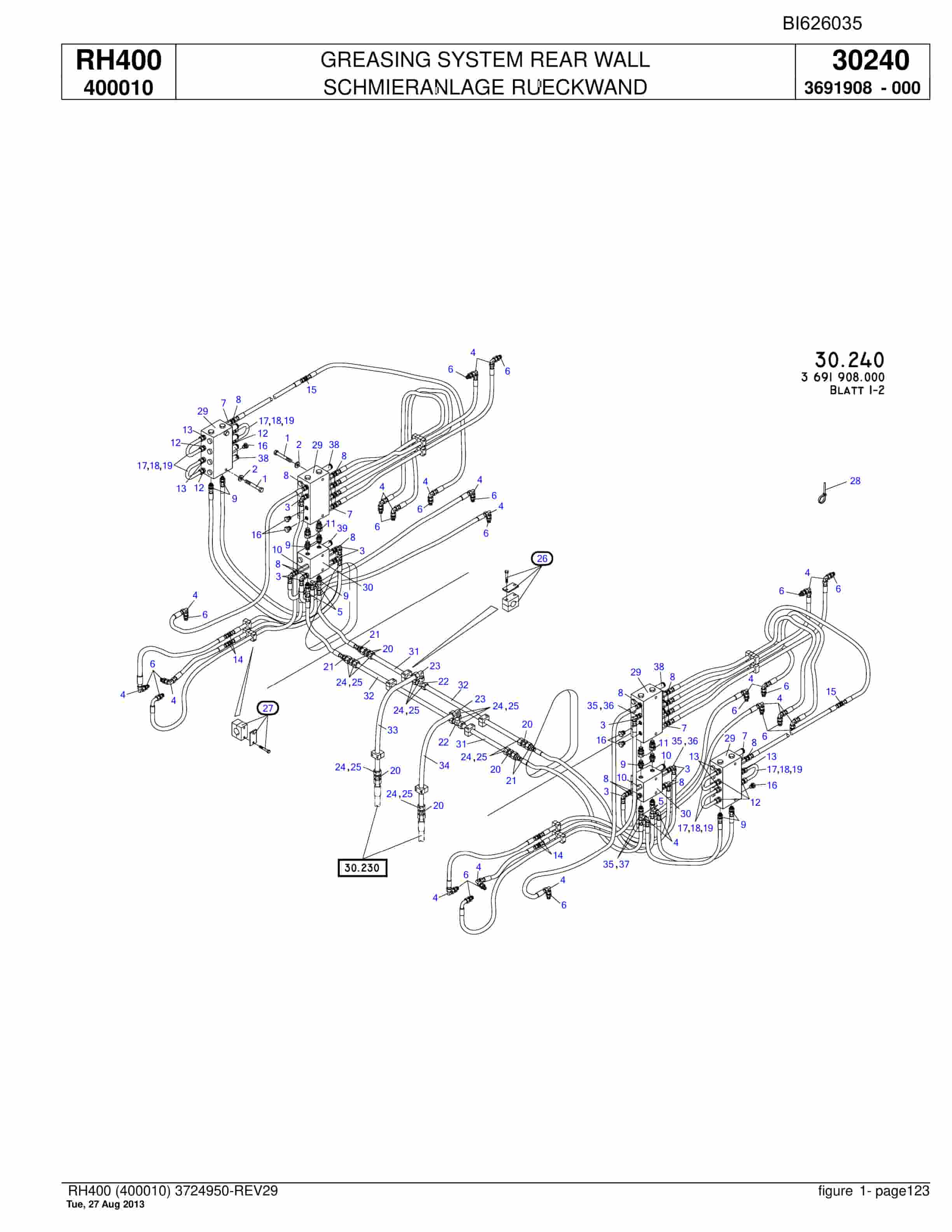 Bucyrus RH400 Hydraulic Excavator Parts Catalog BI626035-4