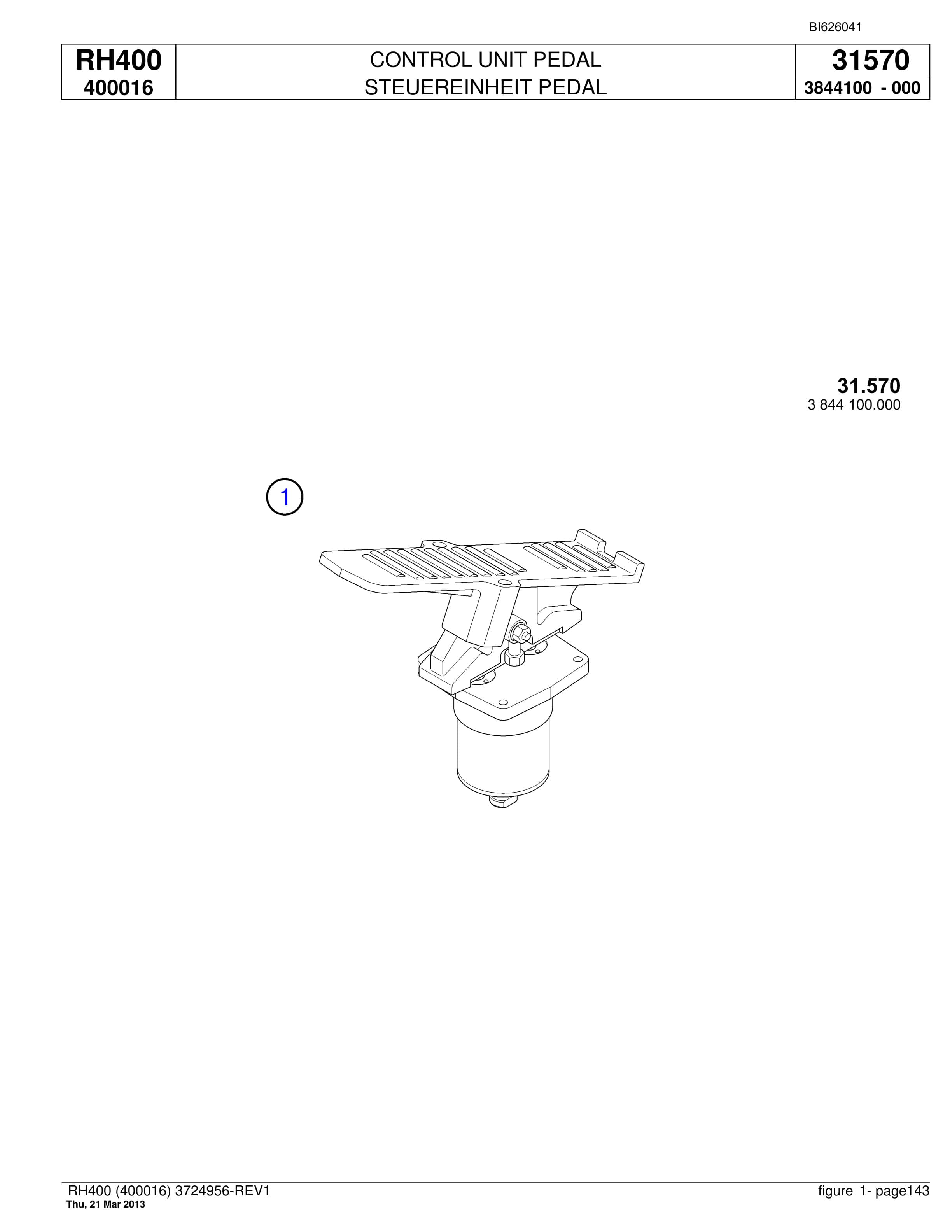 Bucyrus RH400 Hydraulic Excavator Parts Catalog BI626041-5