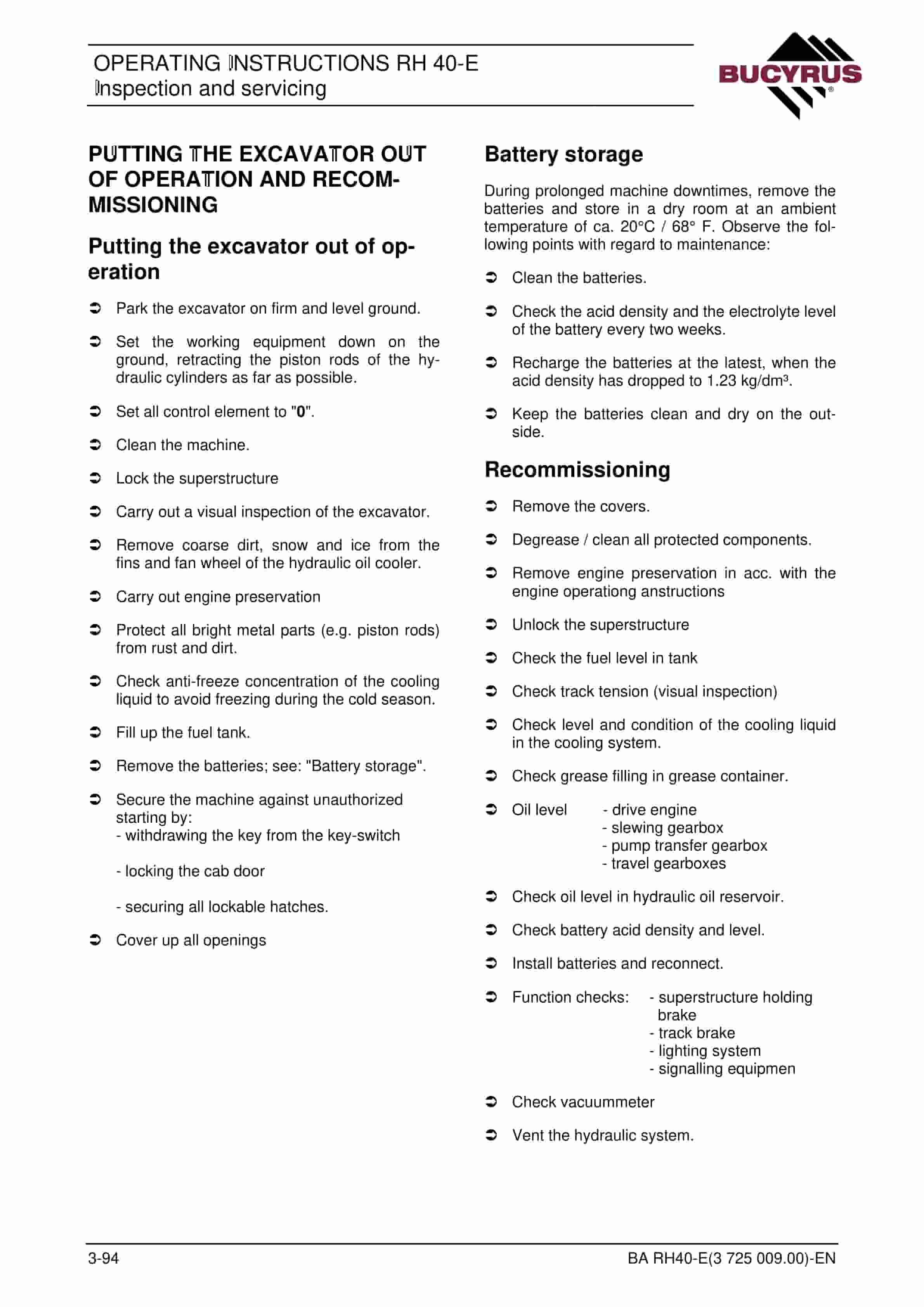 Bucyrus RH40E Hydraulic Excavator Operating Instructions 3725009 5 Bucyrus RH40E Hydraulic Excavator Operating Instructions 3725009 - Image 5
