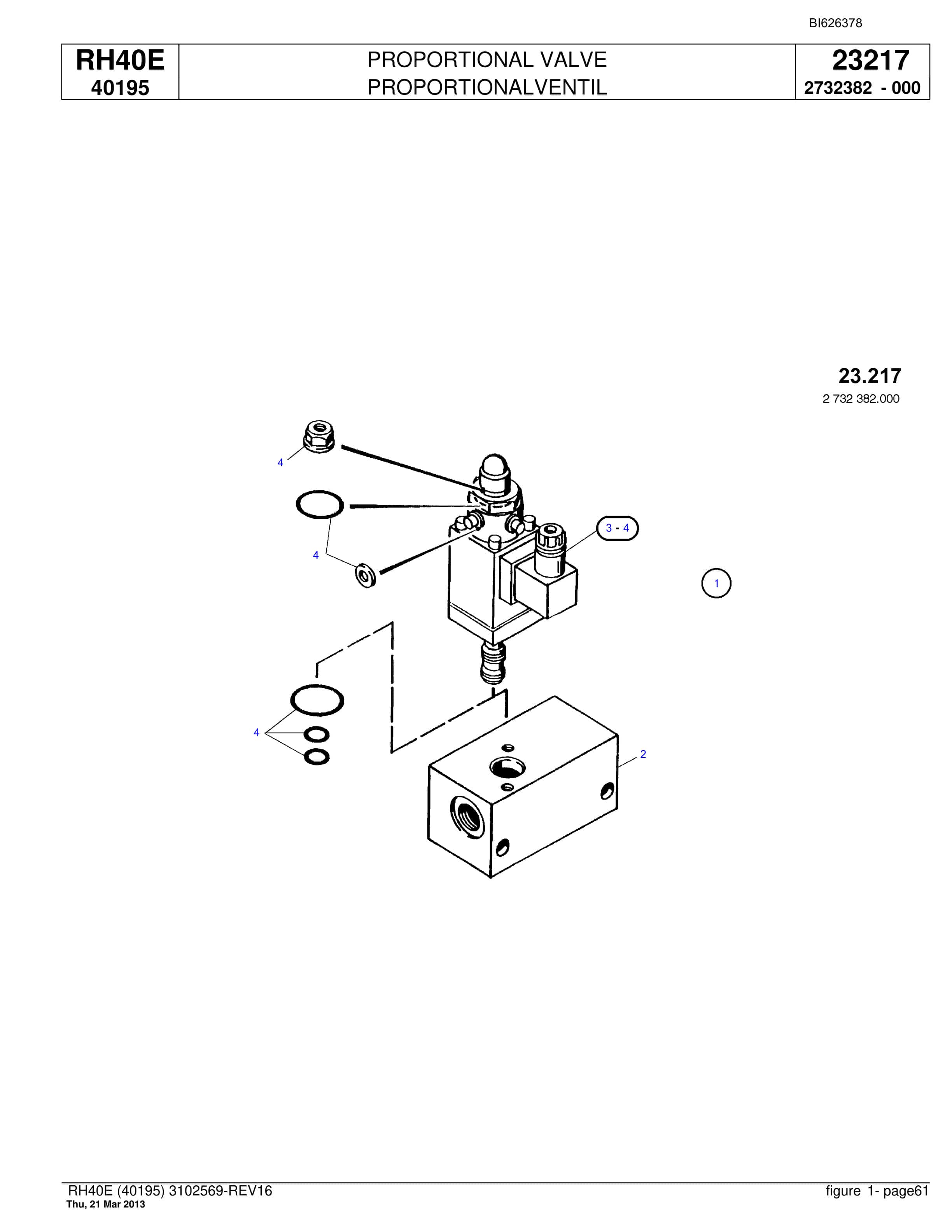 Bucyrus RH40E Hydraulic Excavator Parts Catalog BI626378-2