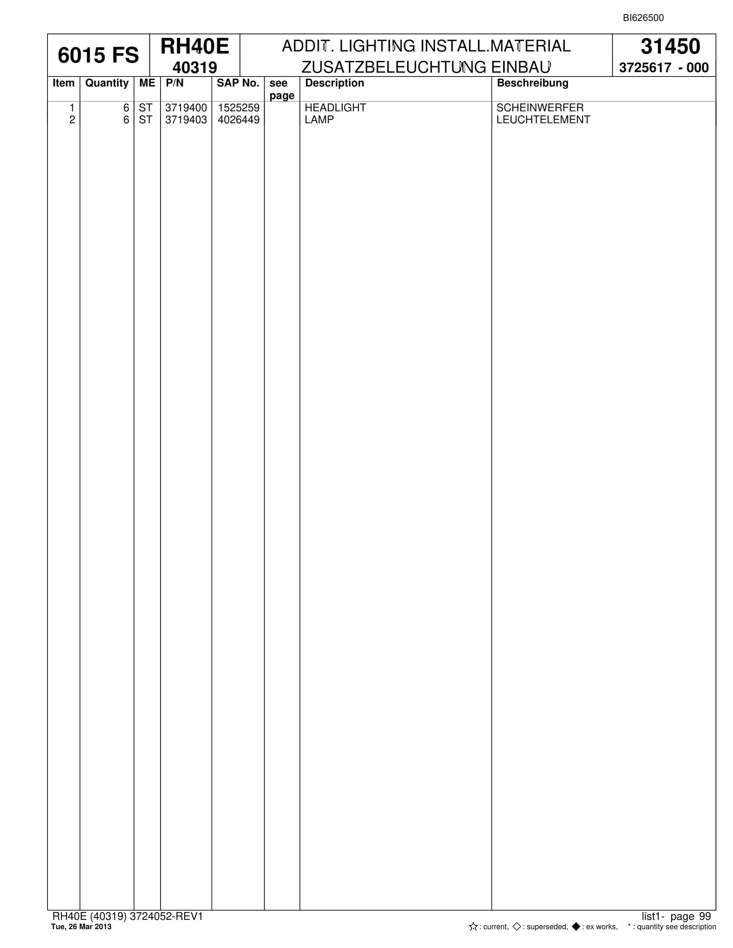 Bucyrus RH40E Hydraulic Excavator Parts Catalog BI626500-4