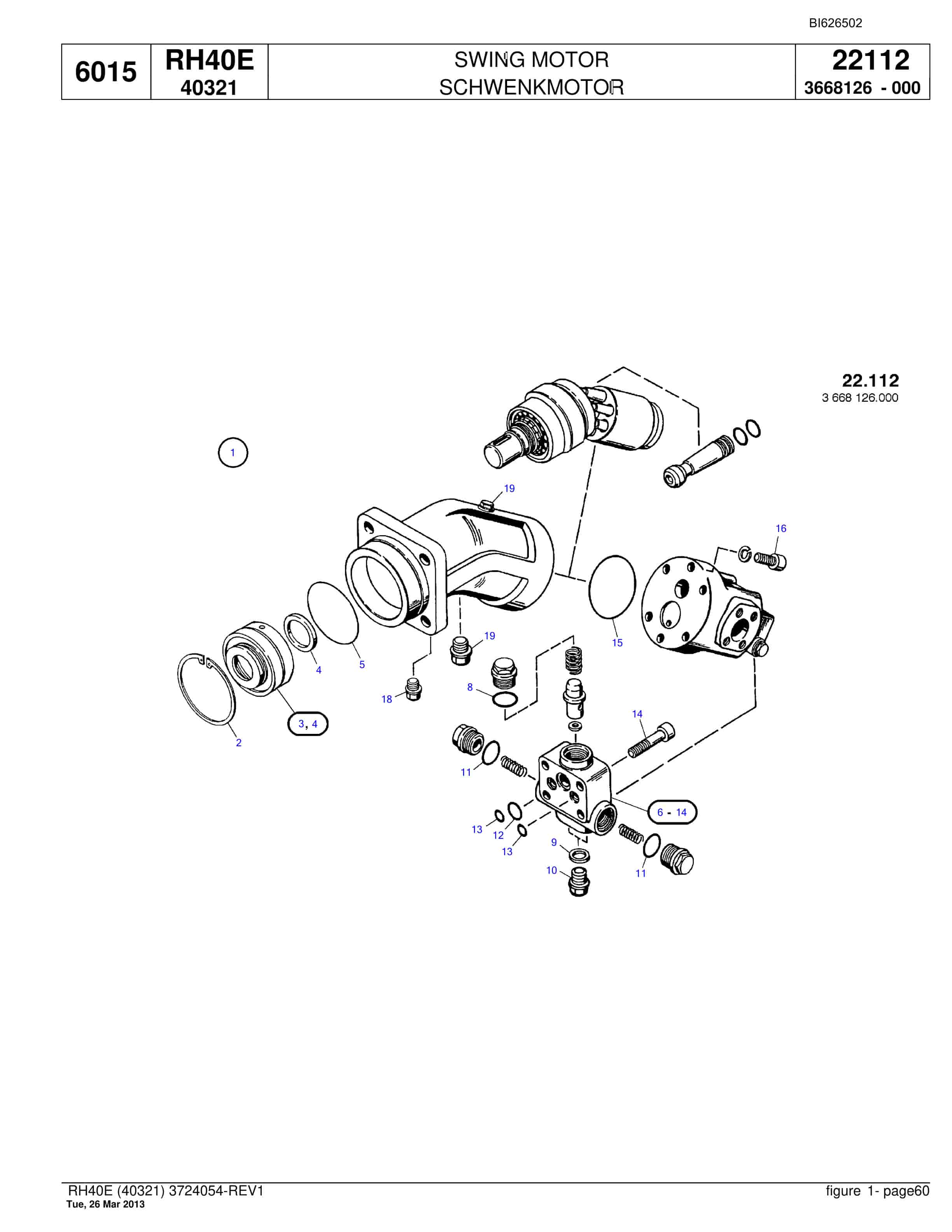 Bucyrus RH40E Hydraulic Excavator Parts Catalog BI626502-2