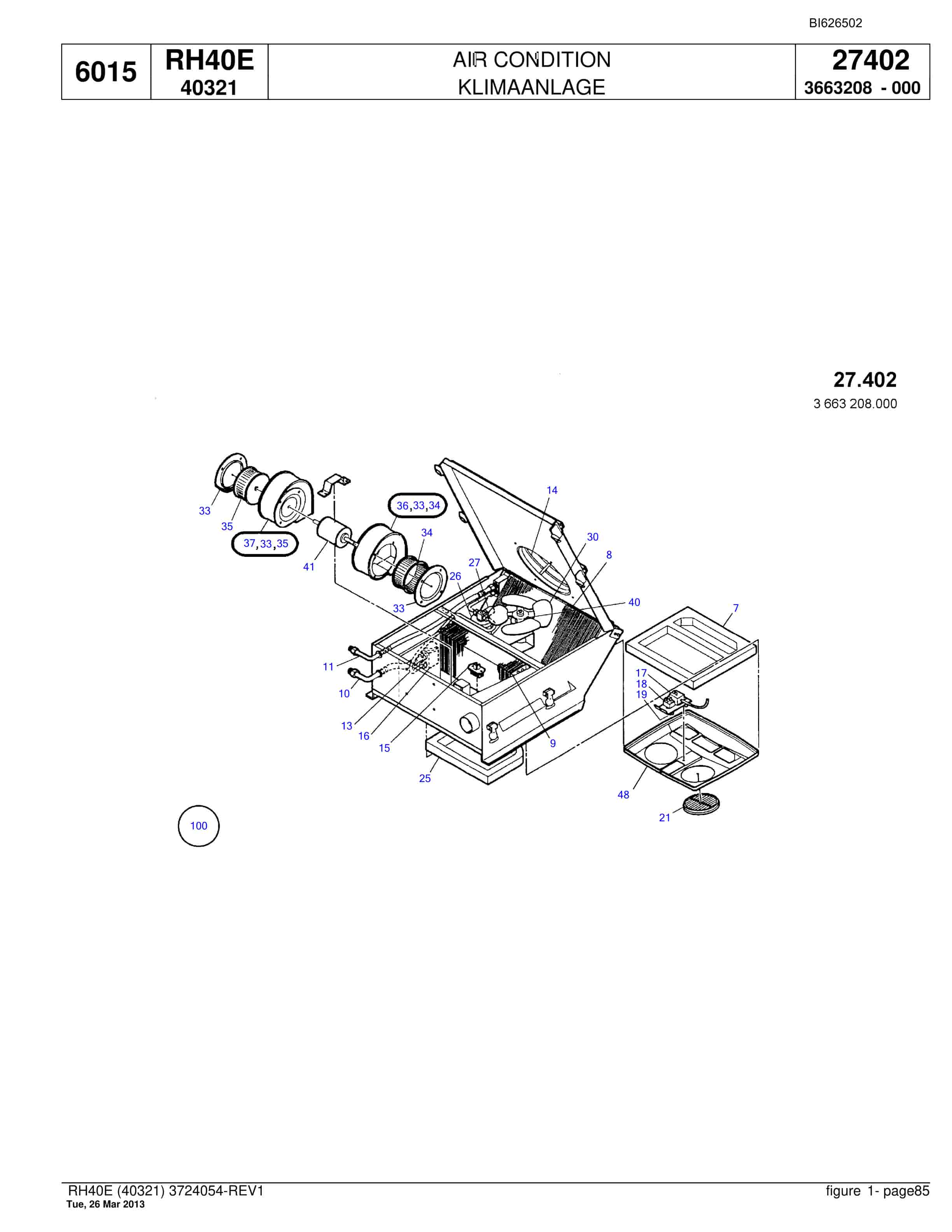 Bucyrus RH40E Hydraulic Excavator Parts Catalog BI626502-3