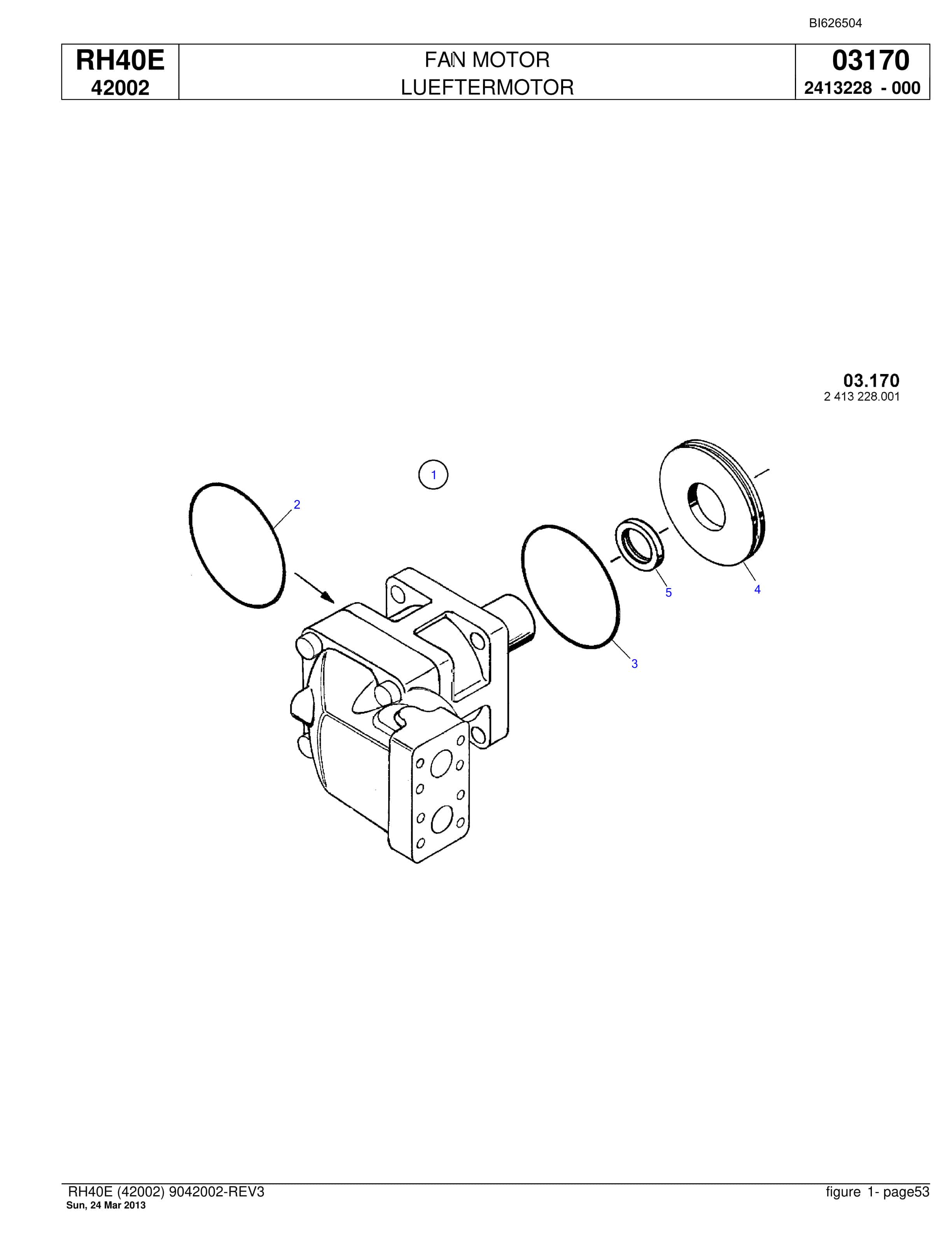 Bucyrus RH40E Hydraulic Excavator Parts Catalog BI626504-4