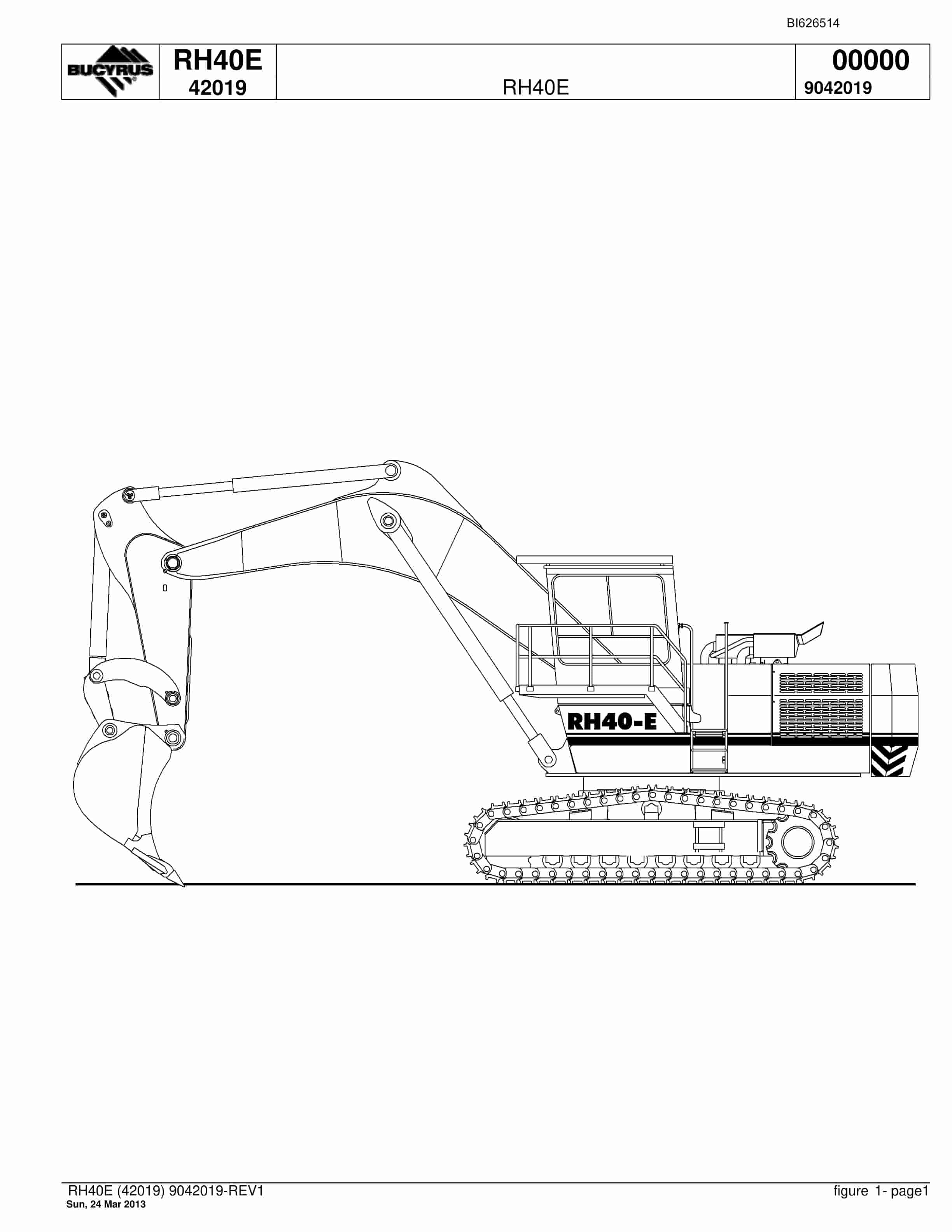 Bucyrus RH40E Hydraulic Excavator Parts Catalog BI626514