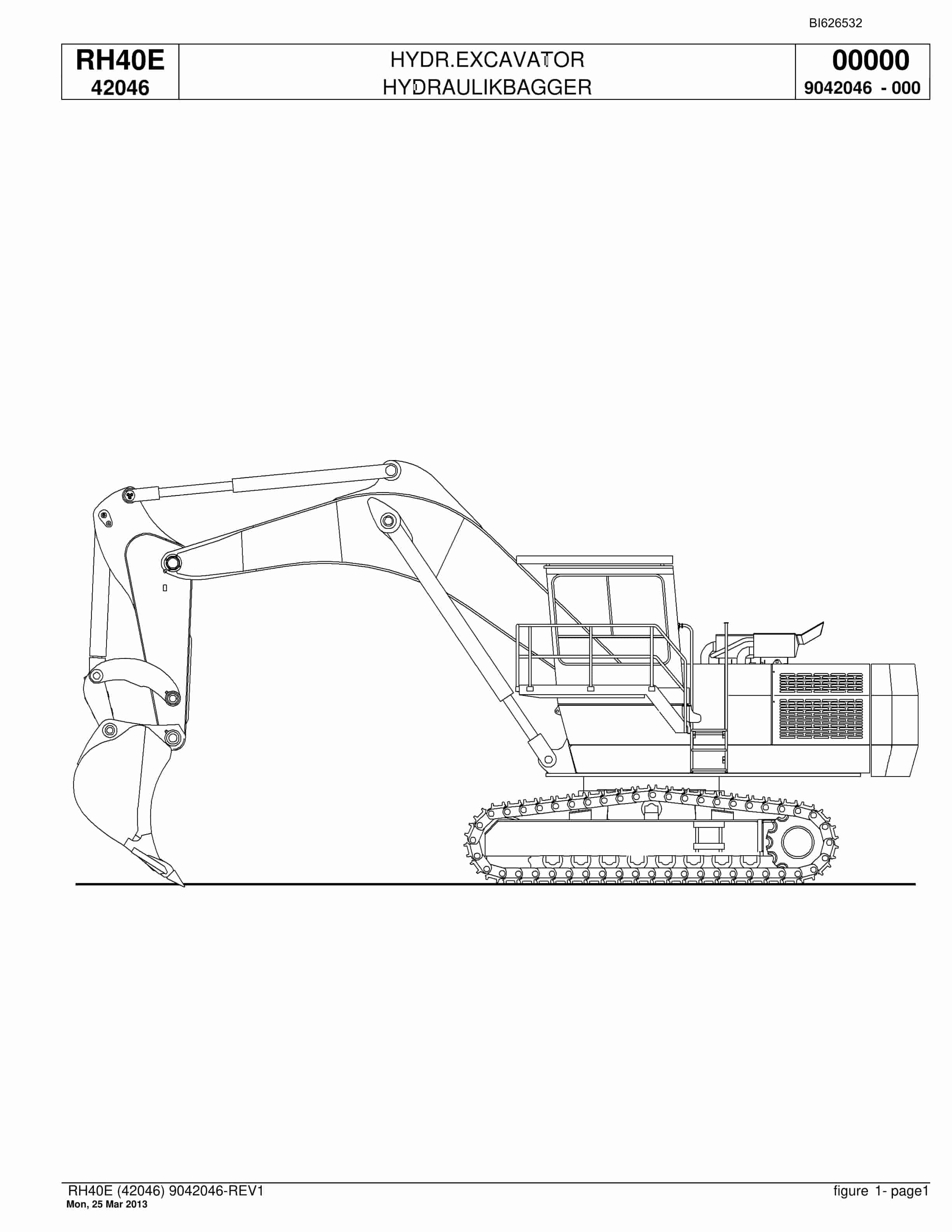 Bucyrus RH40E Hydraulic Excavator Parts Catalog BI626532