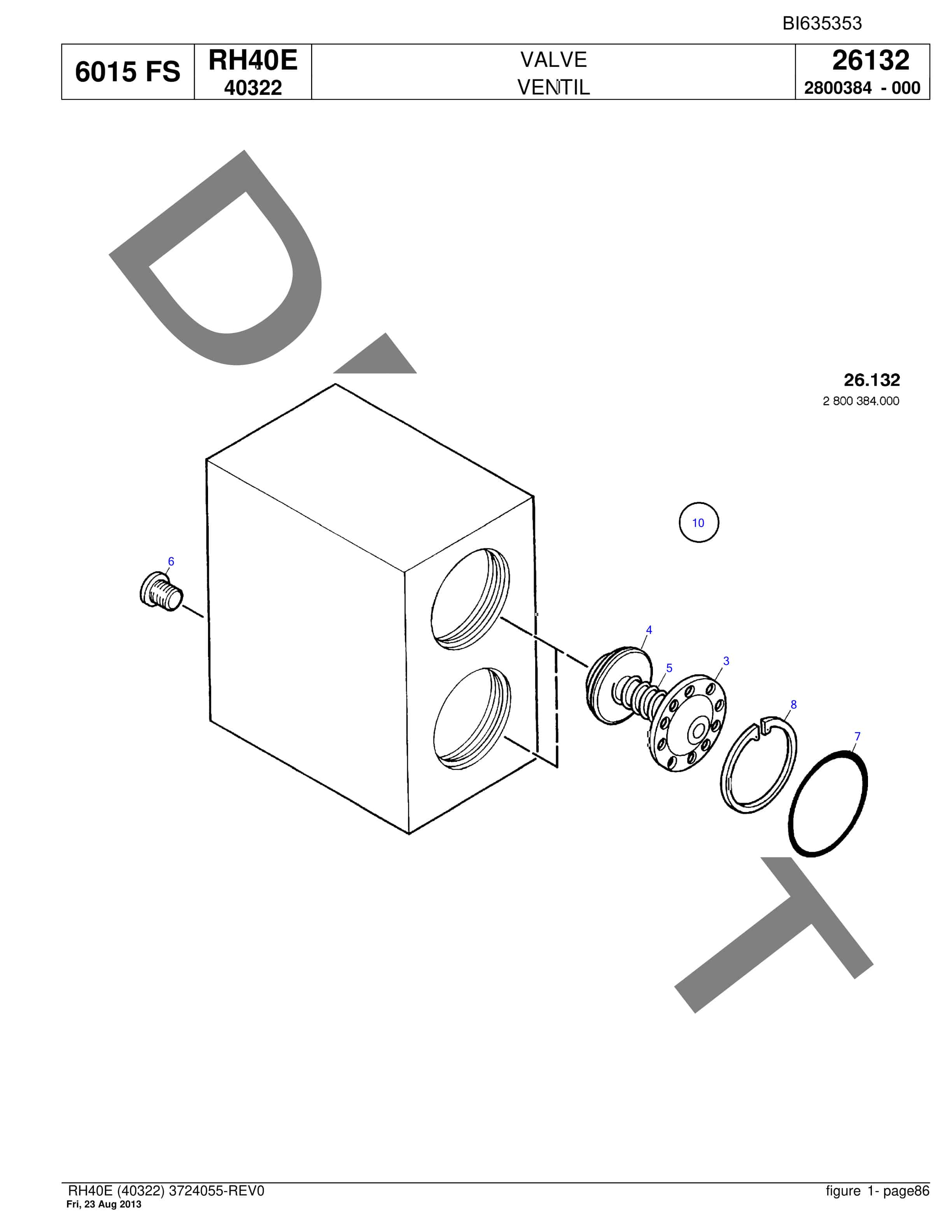 Bucyrus RH40E Hydraulic Excavator Parts Catalog BI635353-3