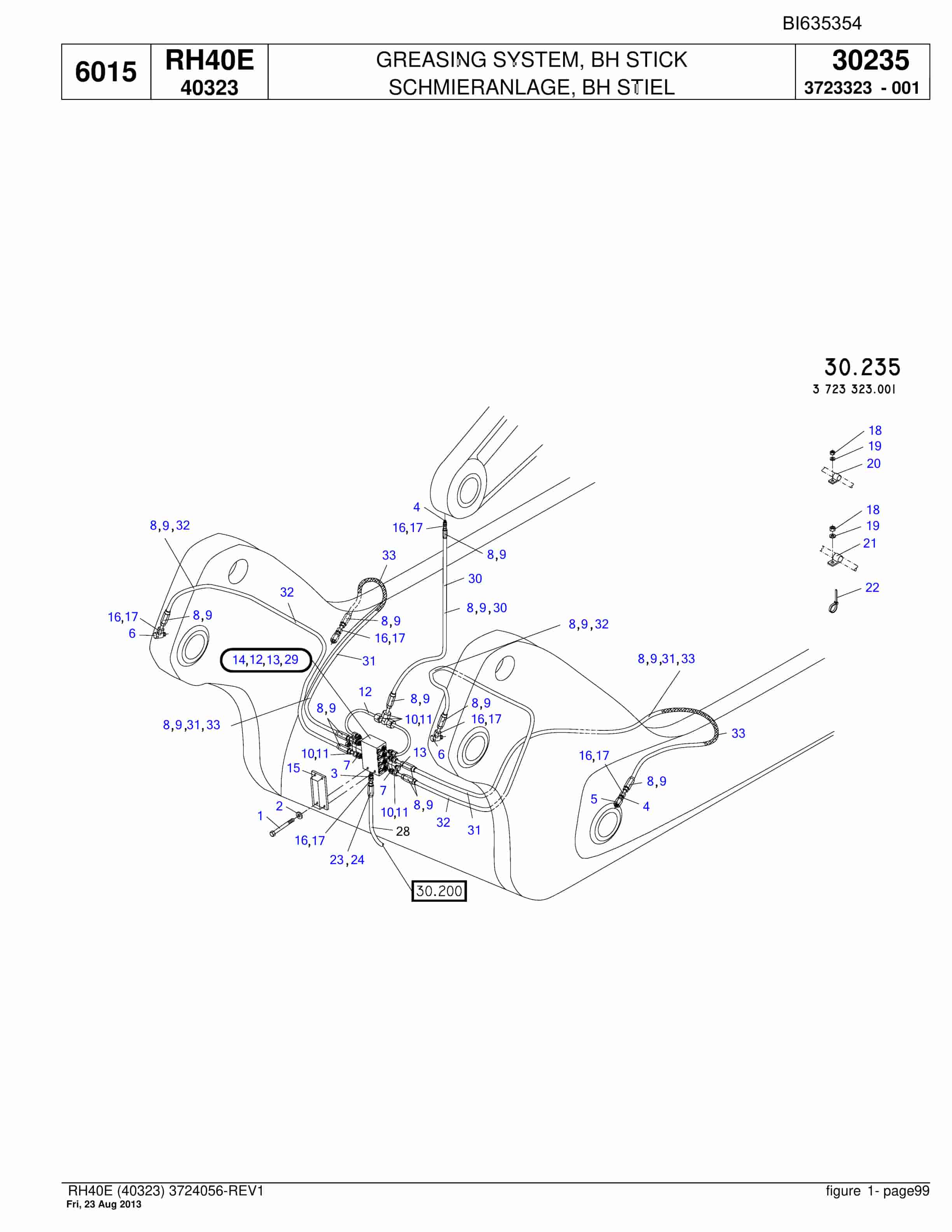 Bucyrus RH40E Hydraulic Excavator Parts Catalog BI635354-4