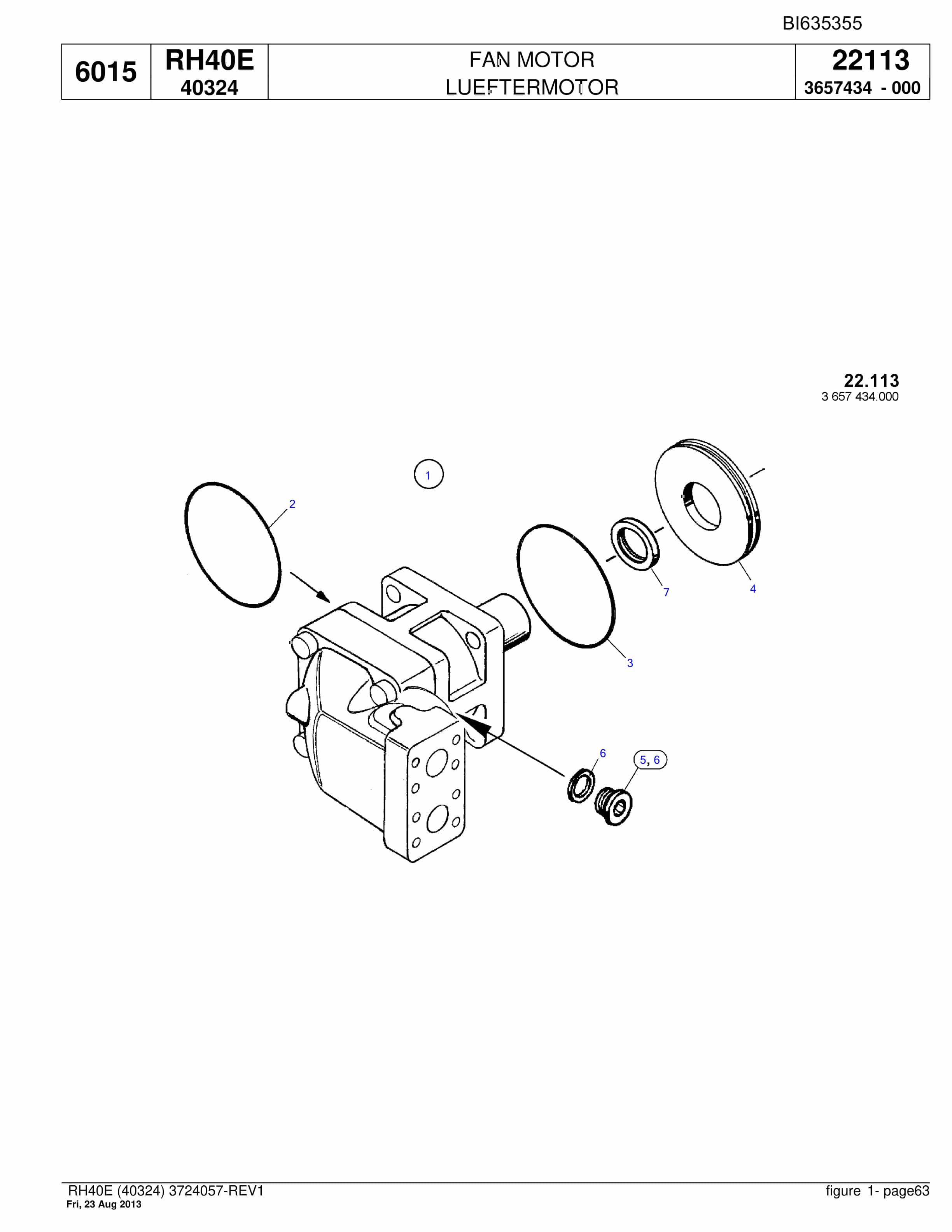 Bucyrus RH40E Hydraulic Excavator Parts Catalog BI635355-2