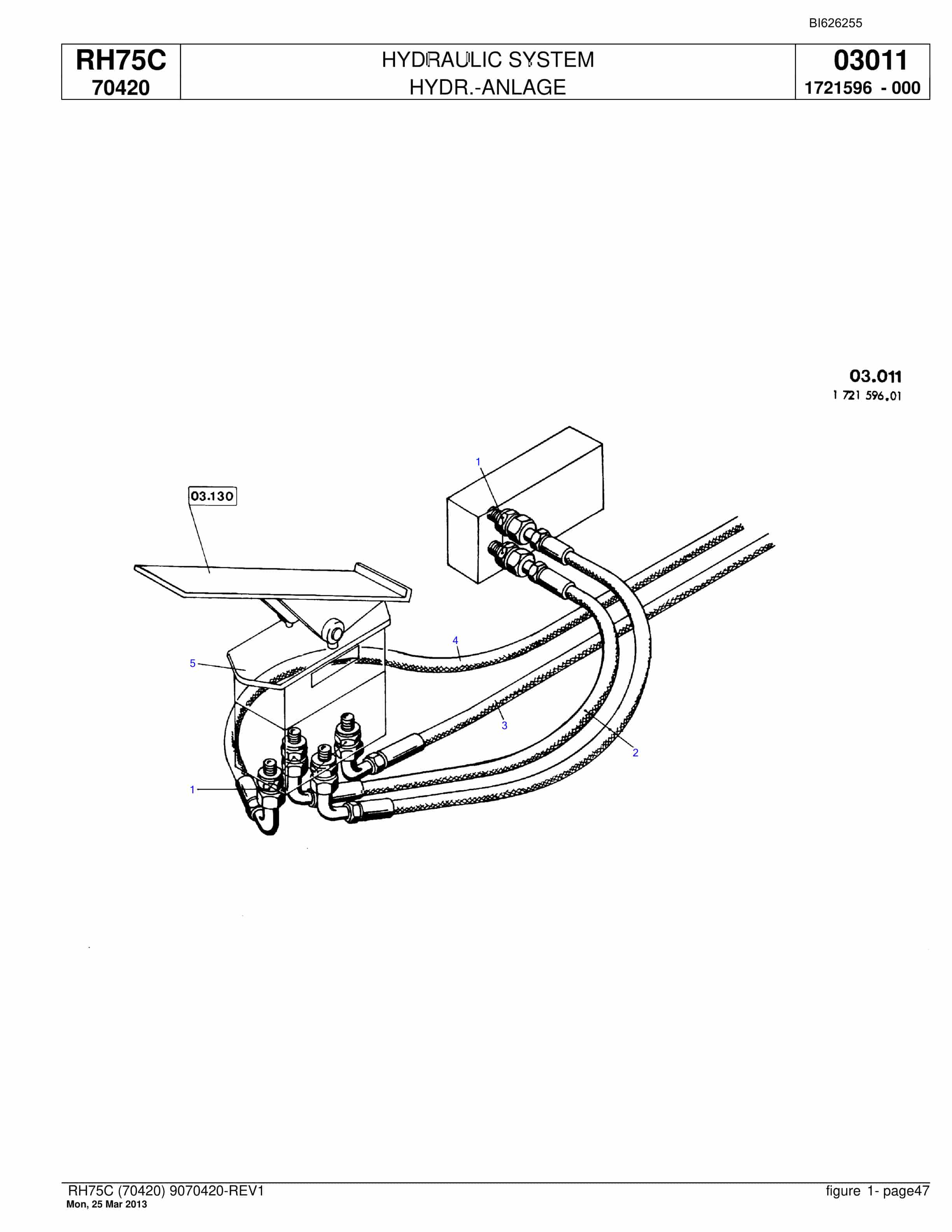 Bucyrus RH75C Hydraulic Excavator Parts Catalog BI626255-2