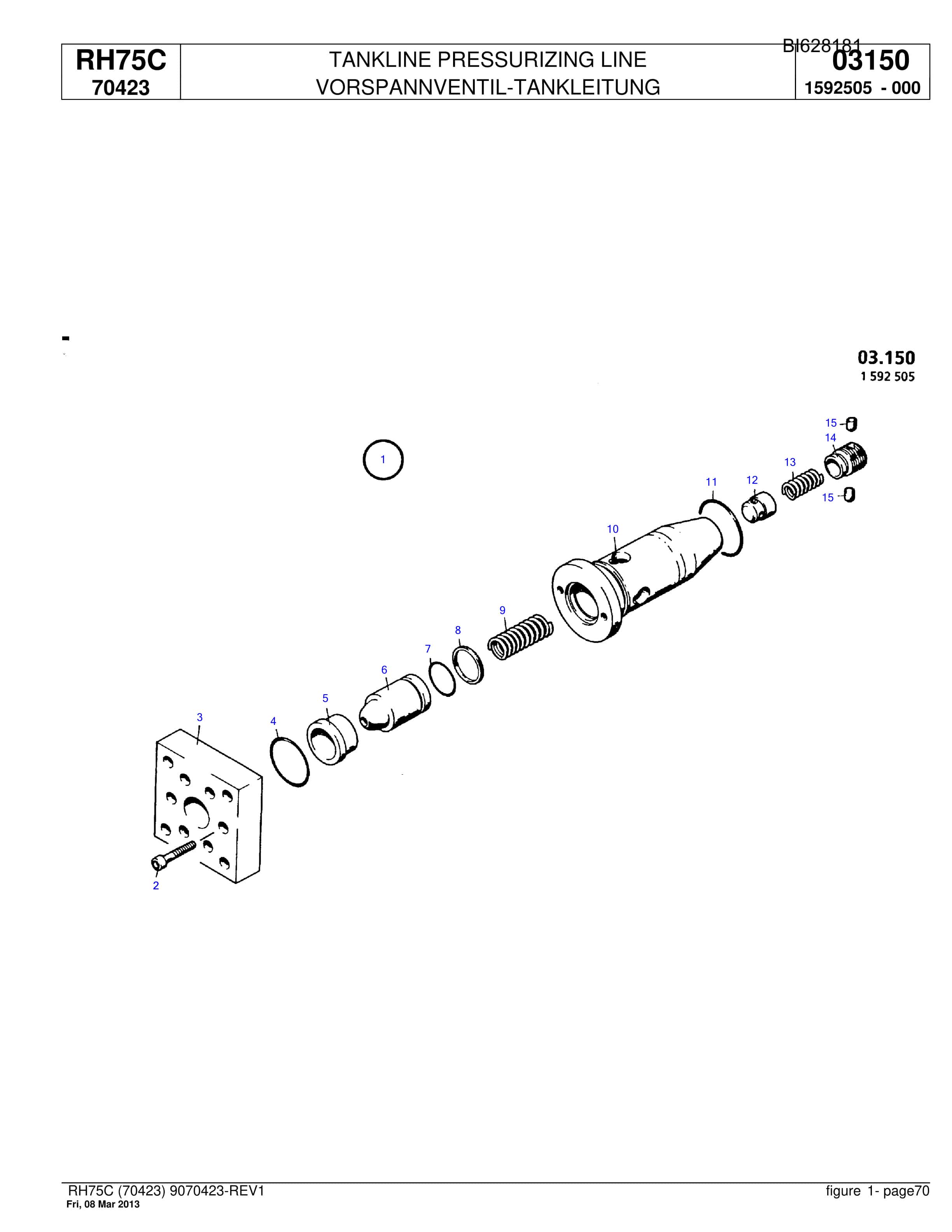 Bucyrus RH75C Hydraulic Excavator Parts Catalog BI628181-4