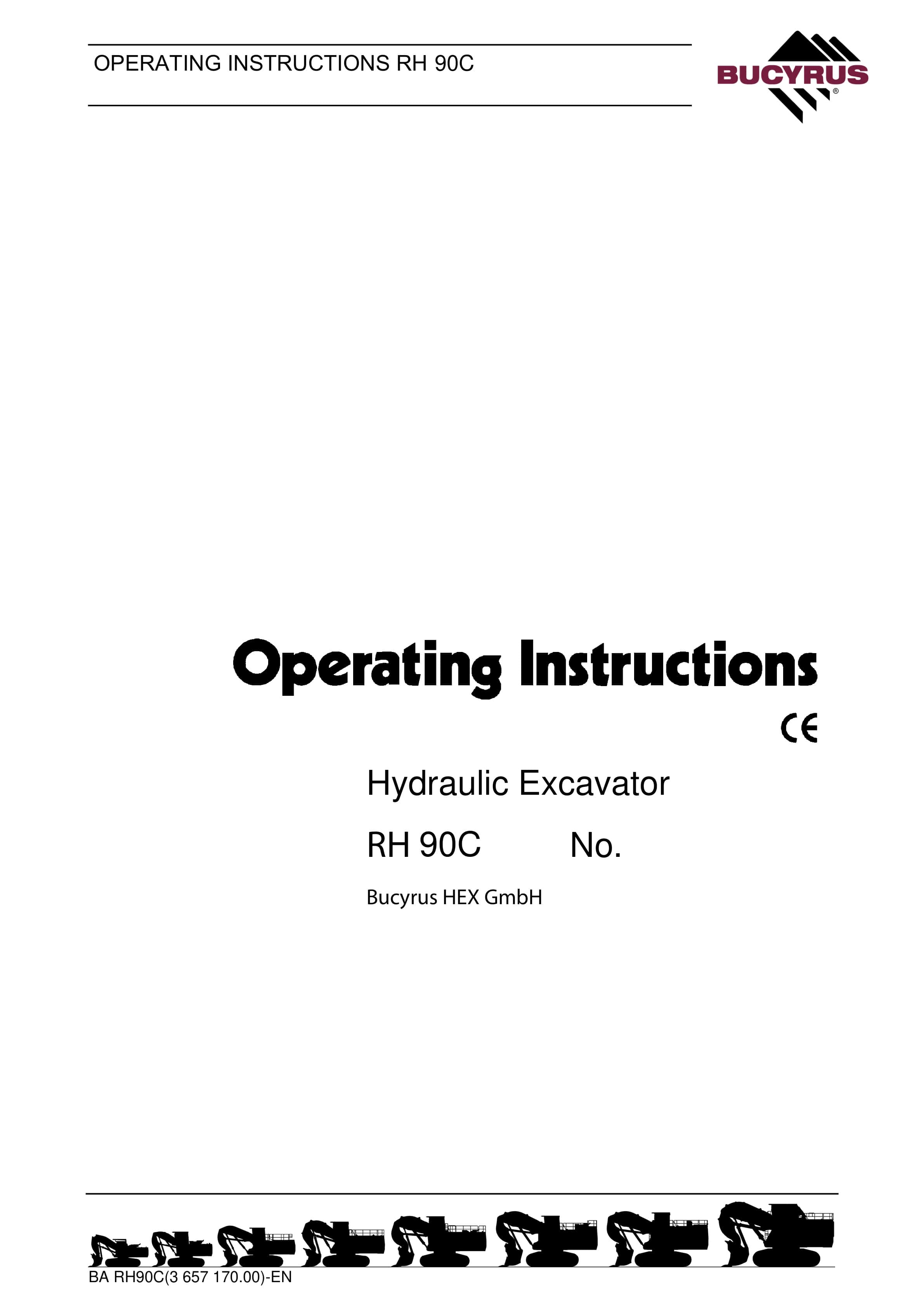 Bucyrus RH90C Hydraulic Excavator Operating Instructions 3657170