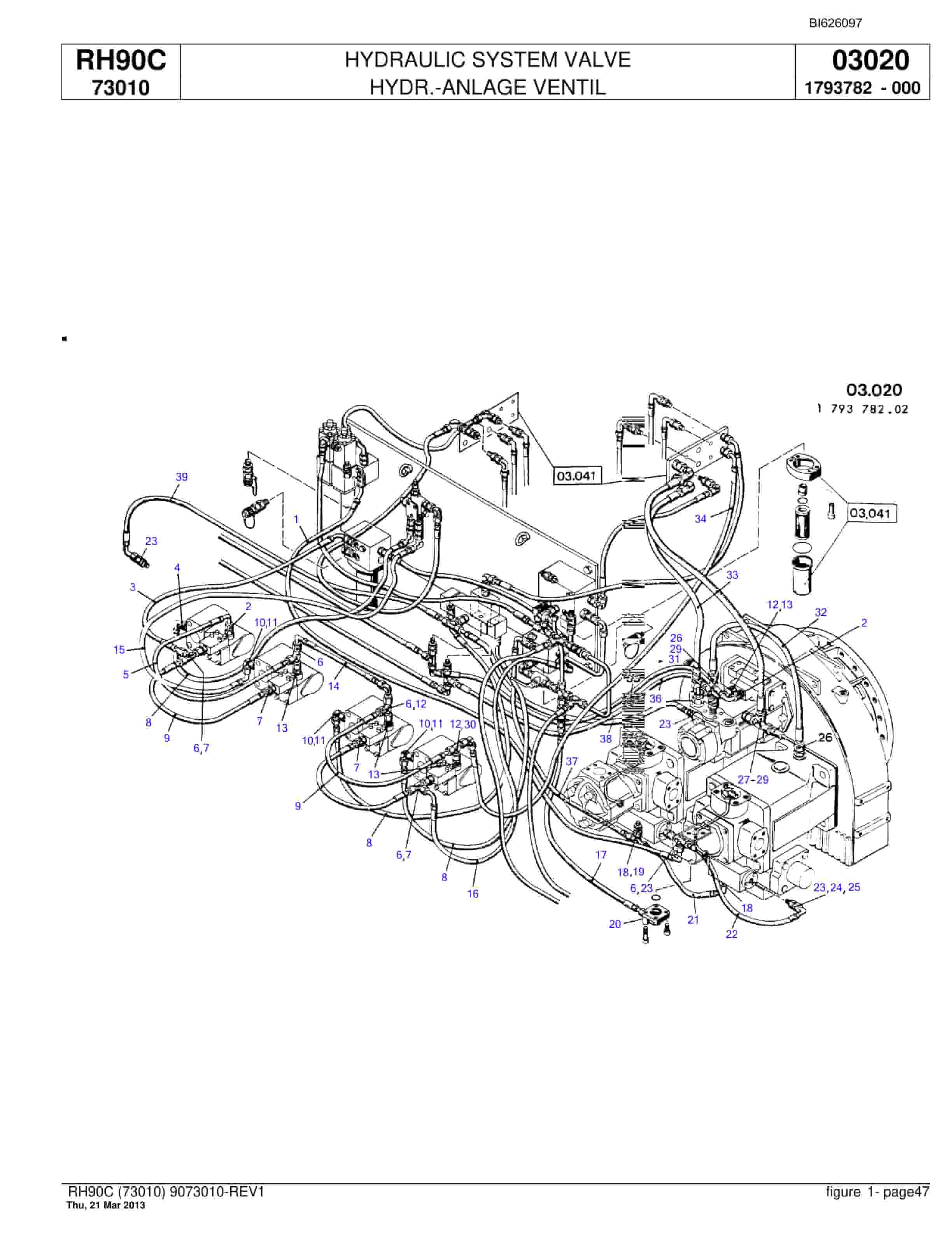 Bucyrus RH90C Hydraulic Excavator Parts Catalog BI626097-2